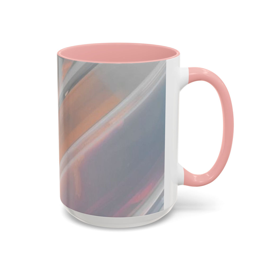 Abstract Peach Swirl Accent Coffee Mug — Modern Aesthetic Ceramic Mug