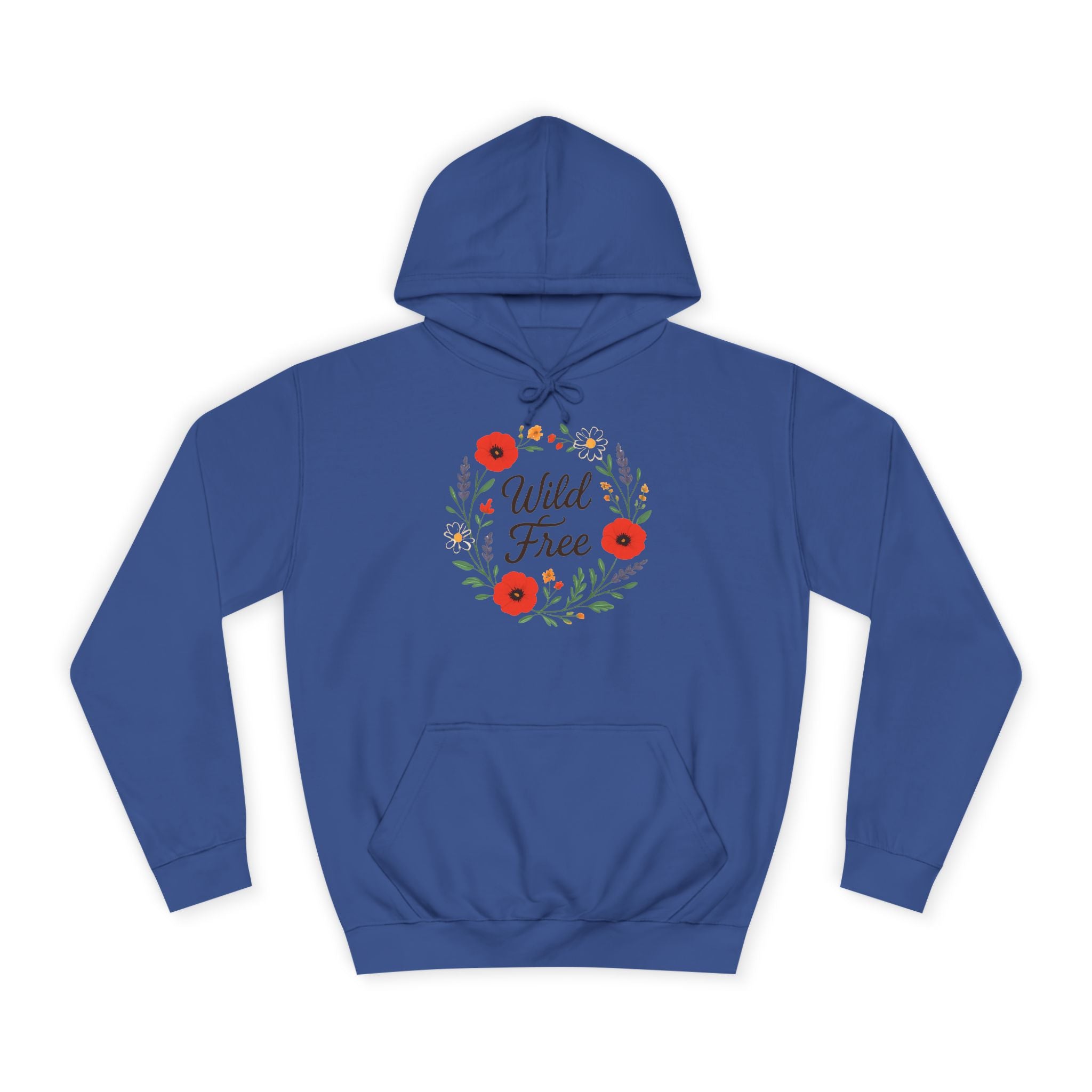 Wild & Free Floral Hoodie — Women's Boho Inspirational Sweatshirt