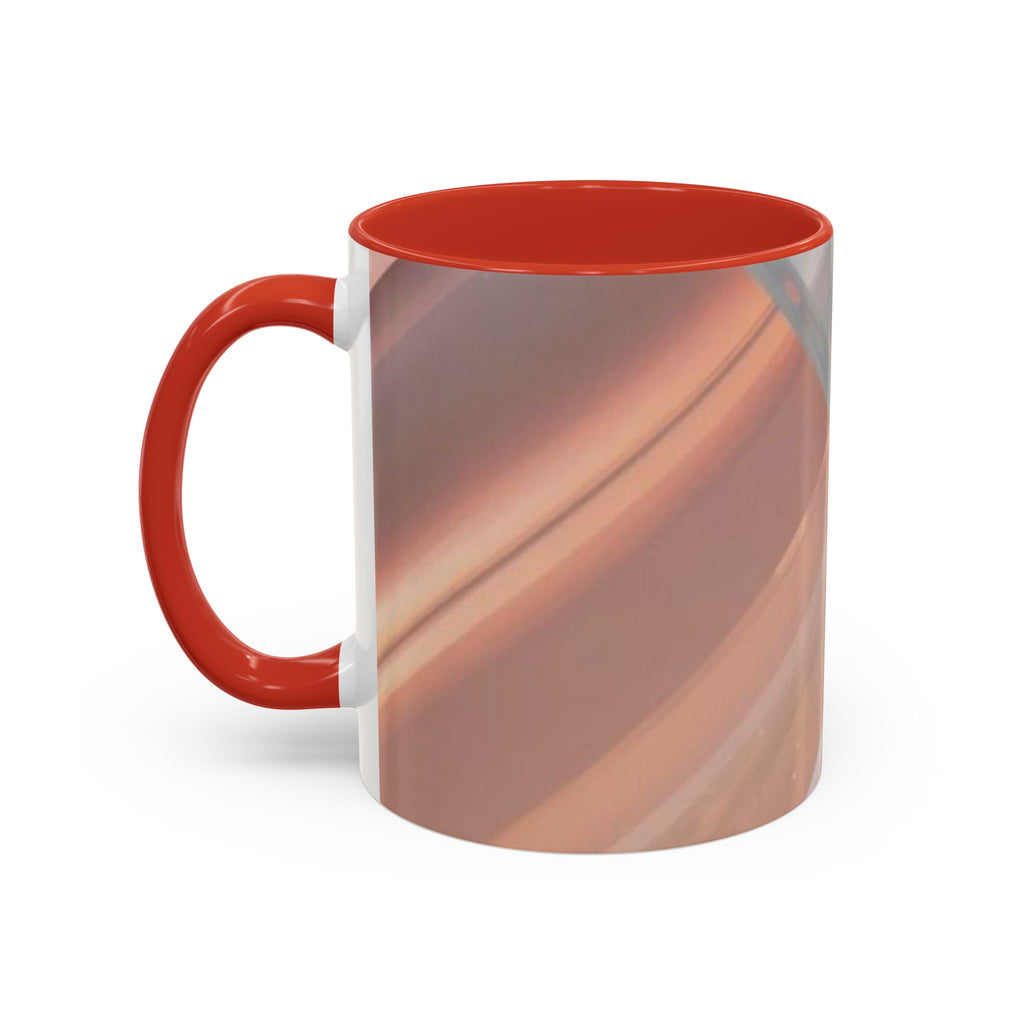 Abstract Peach Swirl Accent Coffee Mug — Modern Aesthetic Ceramic Mug