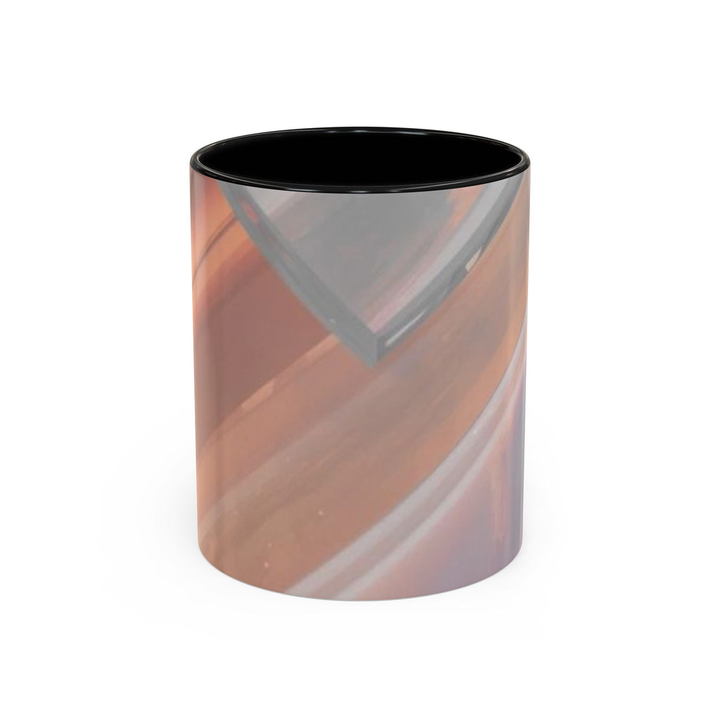 Abstract Peach Swirl Accent Coffee Mug — Modern Aesthetic Ceramic Mug