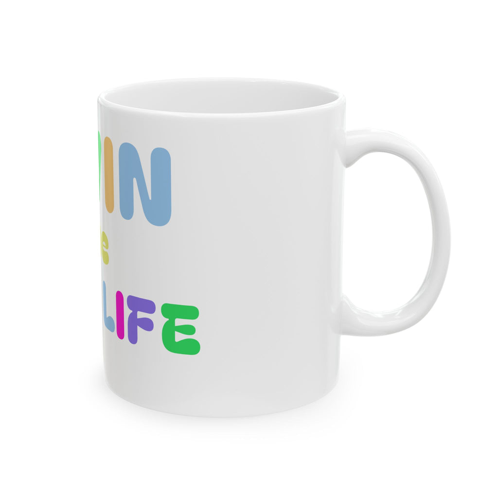 Livin the Good Life Mug | Colorful Retro Typography Ceramic Mug