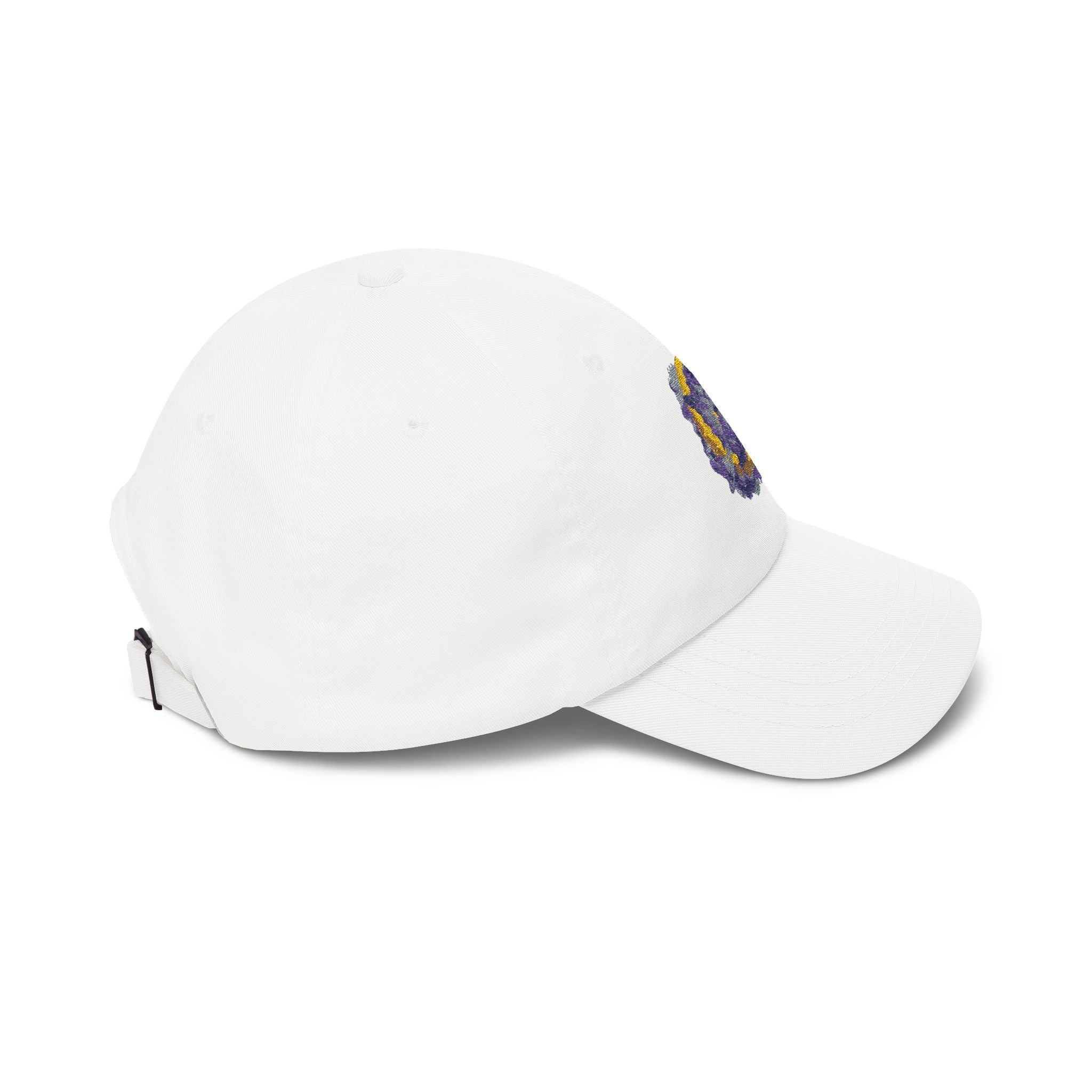 Dad Cap — Embroidered Purple & Gold Abstract Patch