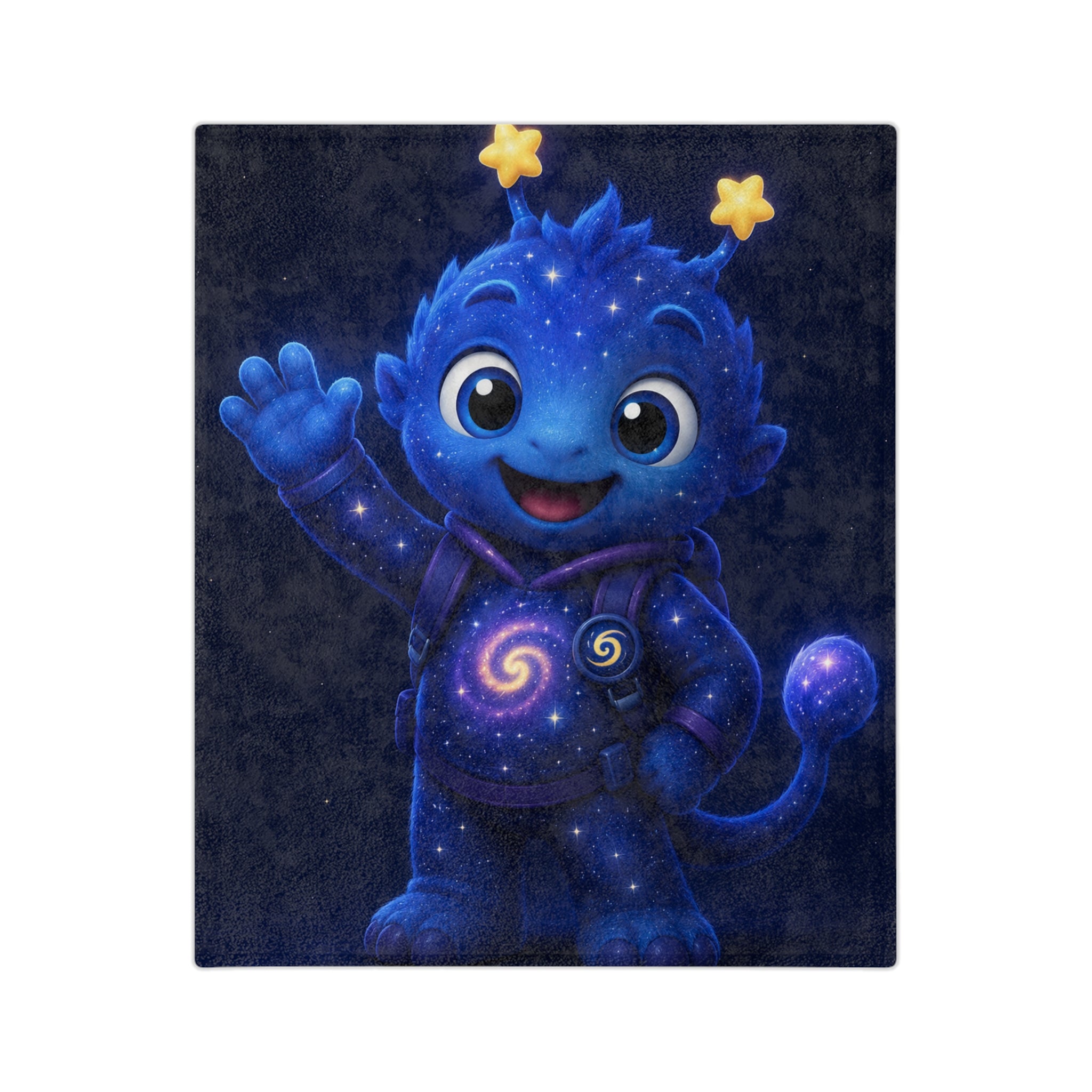 Galaxy Baby Plush Blanket — Cute Starry Monster Velveteen Throw for Kids
