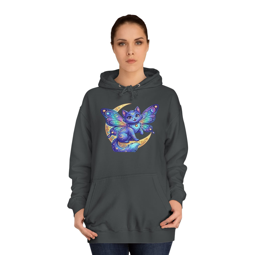 Butterfly Cat Hoodie — Cosmic Purple Kitty Graphic Pullover