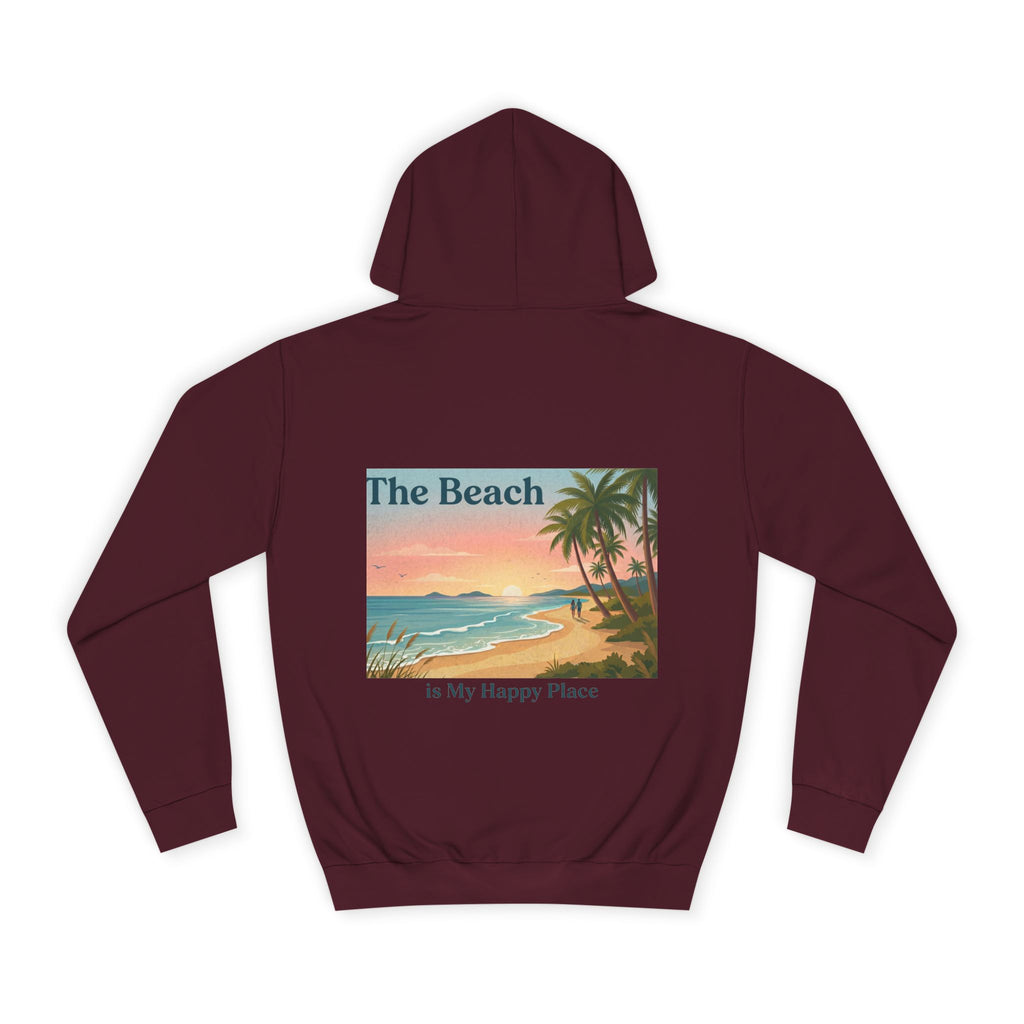 Beach Scene Hoodie — "The Beach" Retro Sunset Palm Design