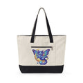Canvas Tote Bag — Whimsical Moon Cat Butterfly Design