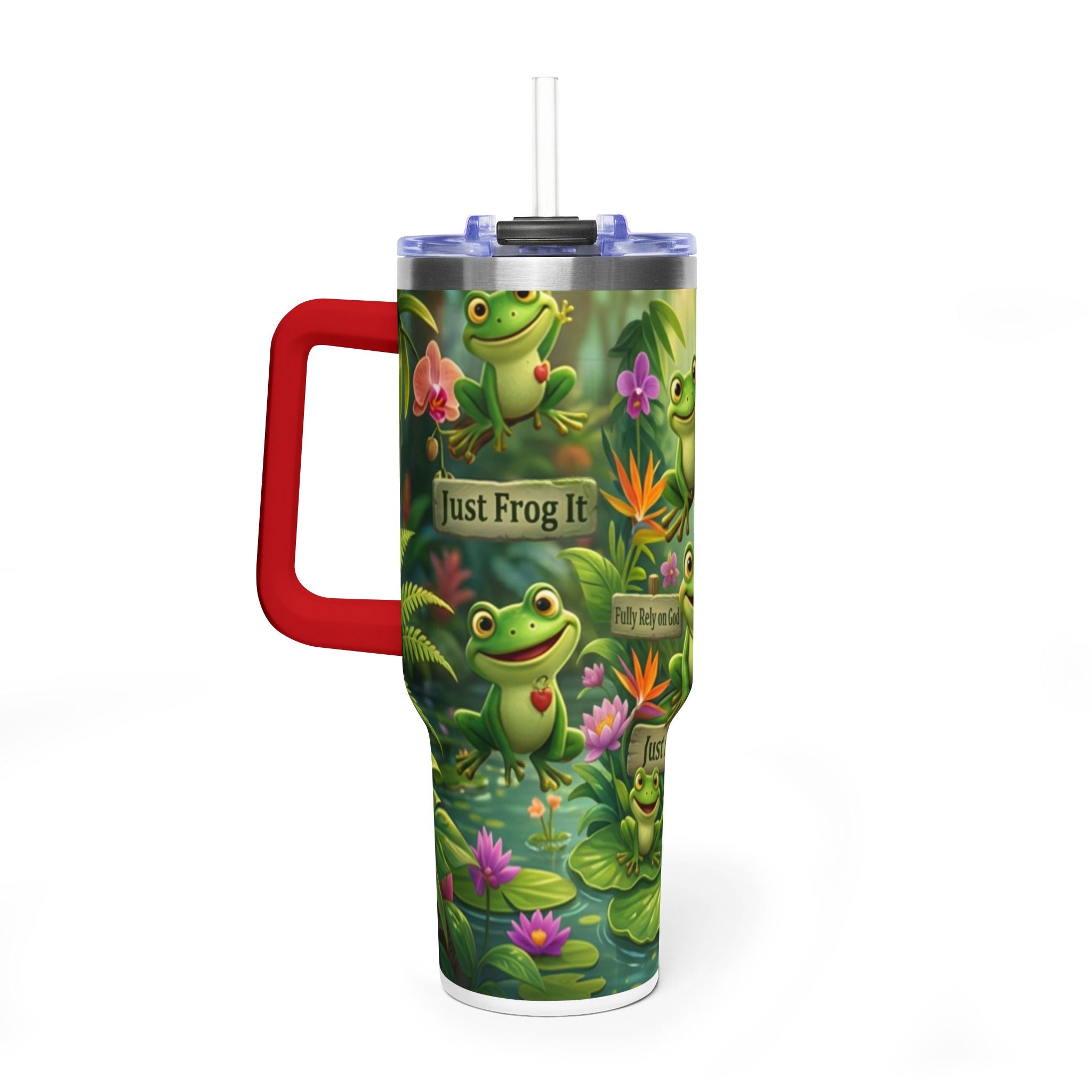 40oz Frog Tumbler – 'Just Frog It' Thermal Travel Cup