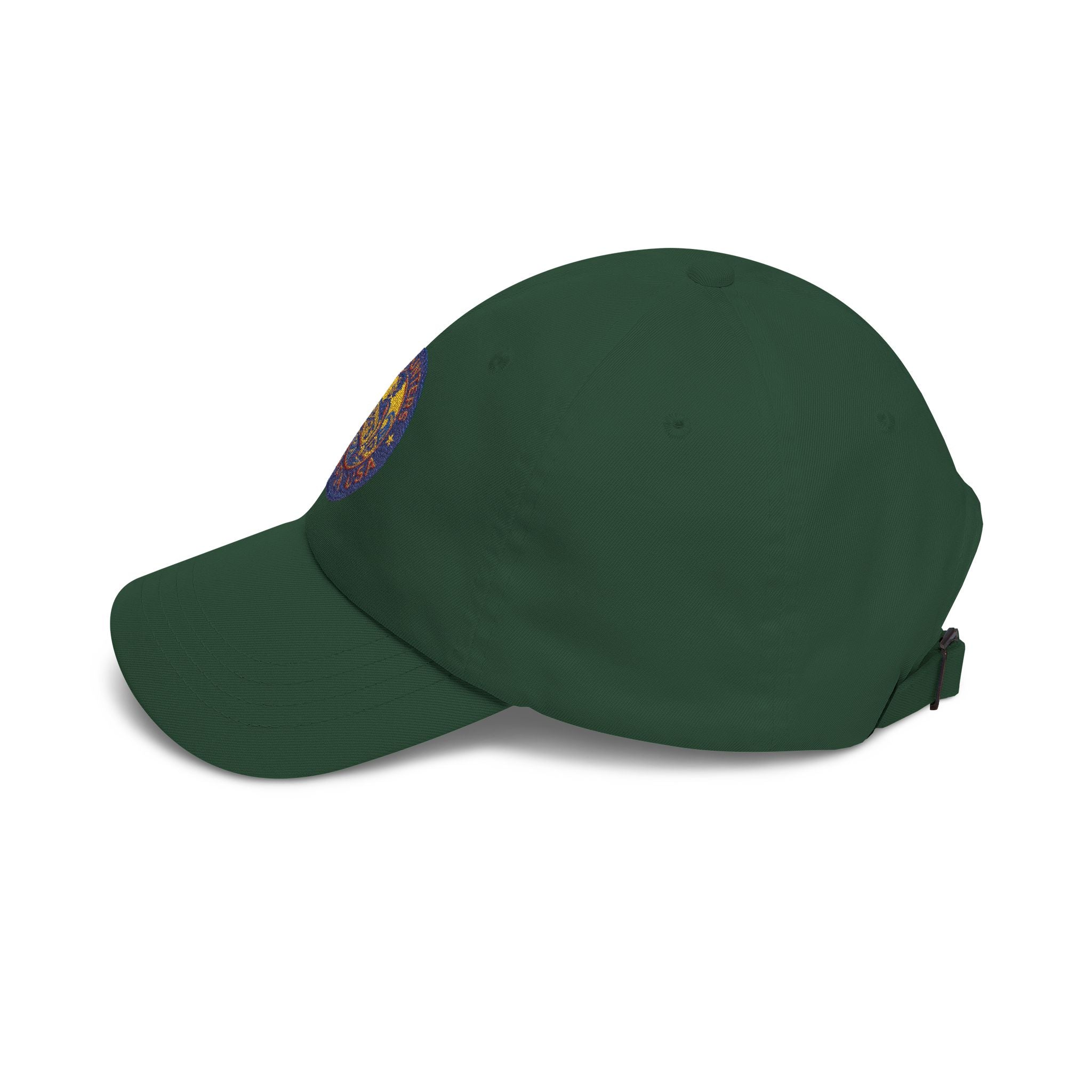 Dad Cap — Retro Surf Patch “Wave Hunter Surfin USA” Embroidered Baseball Hat