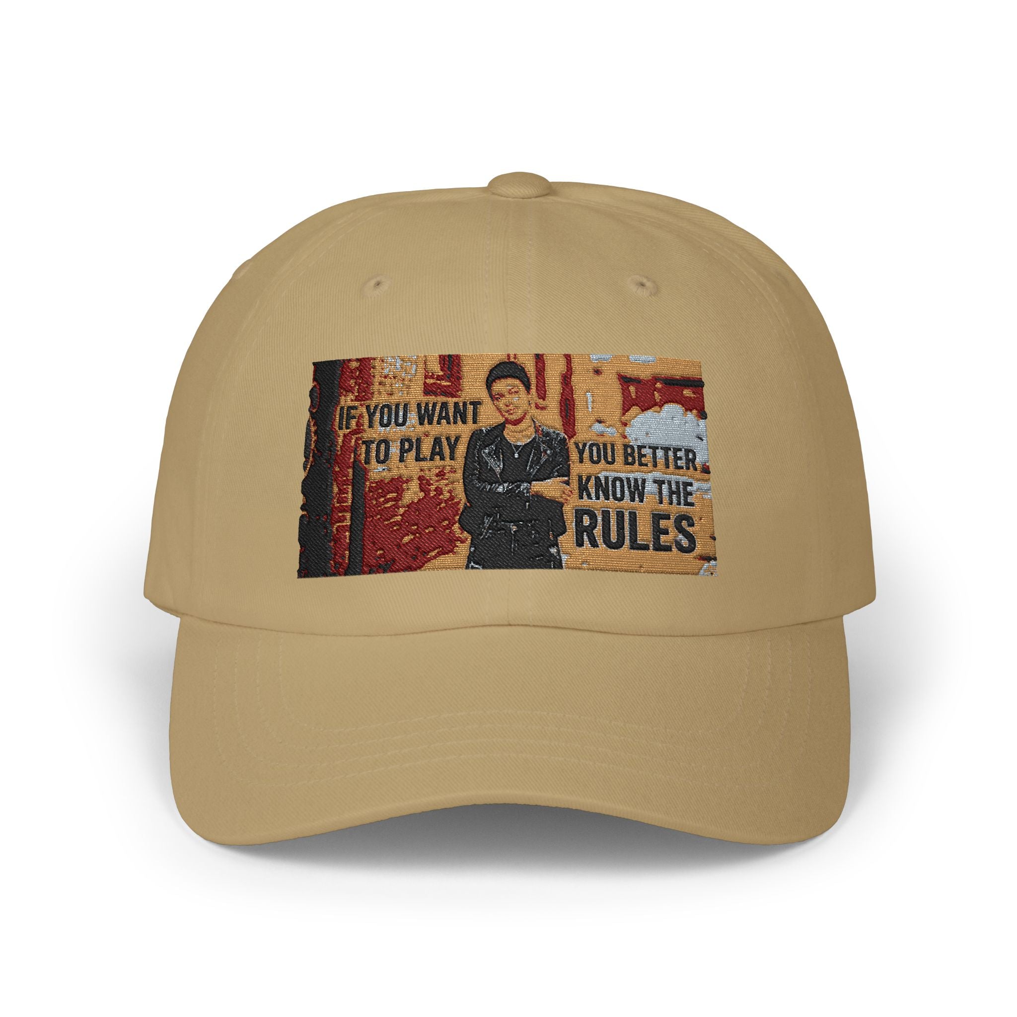 Dad Cap – "You Want to Play? You Better Know the Rules" Vintage Street Art Embroidered Hat