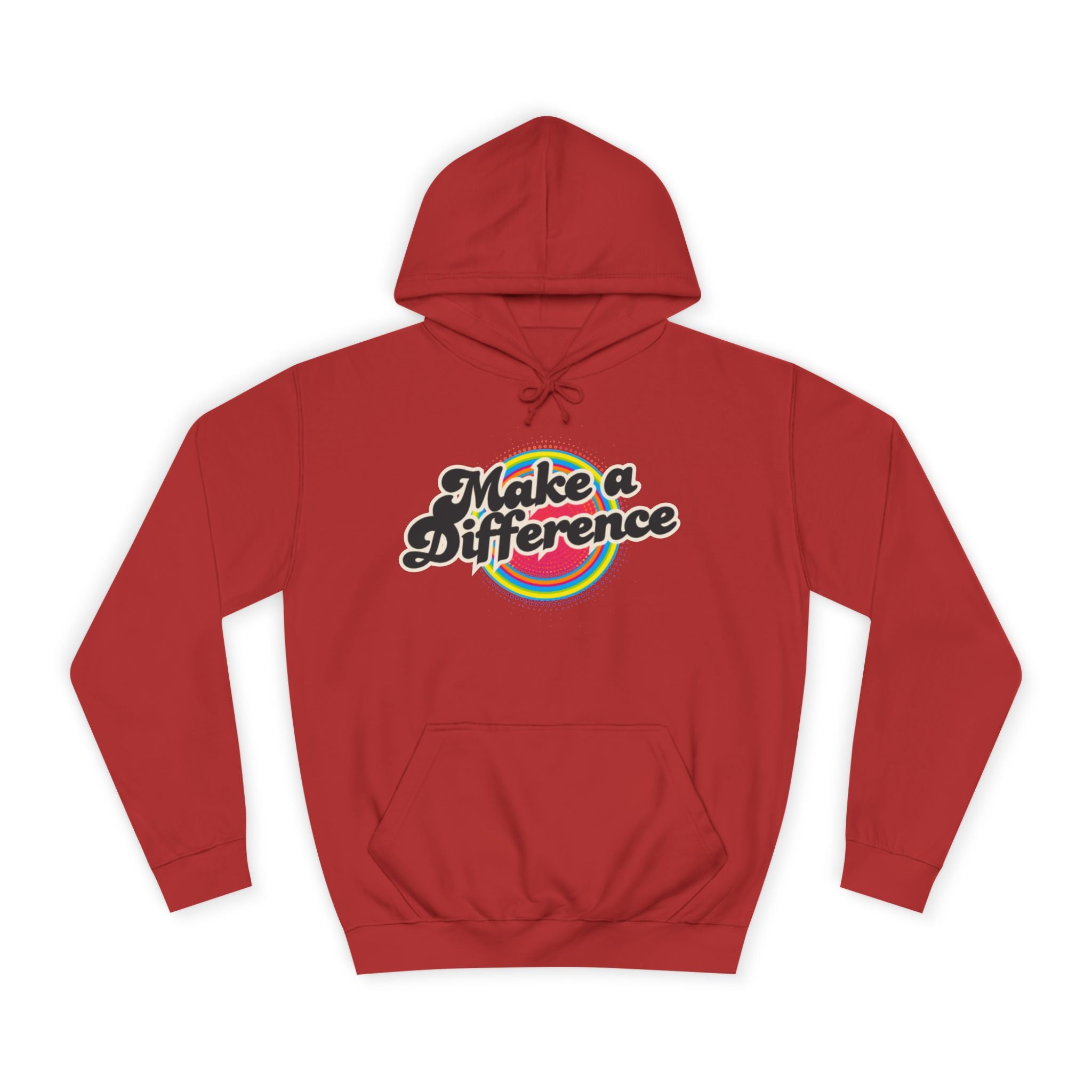 Make a Difference Hoodie — Retro Rainbow Inspirational College Sweatshirt