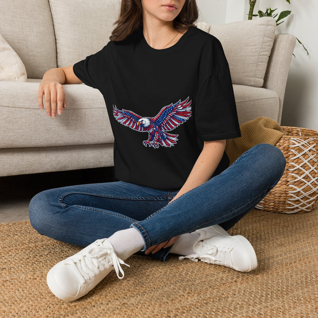 Patriotic Eagle T-Shirt — Red White & Blue Flying Eagle Tee