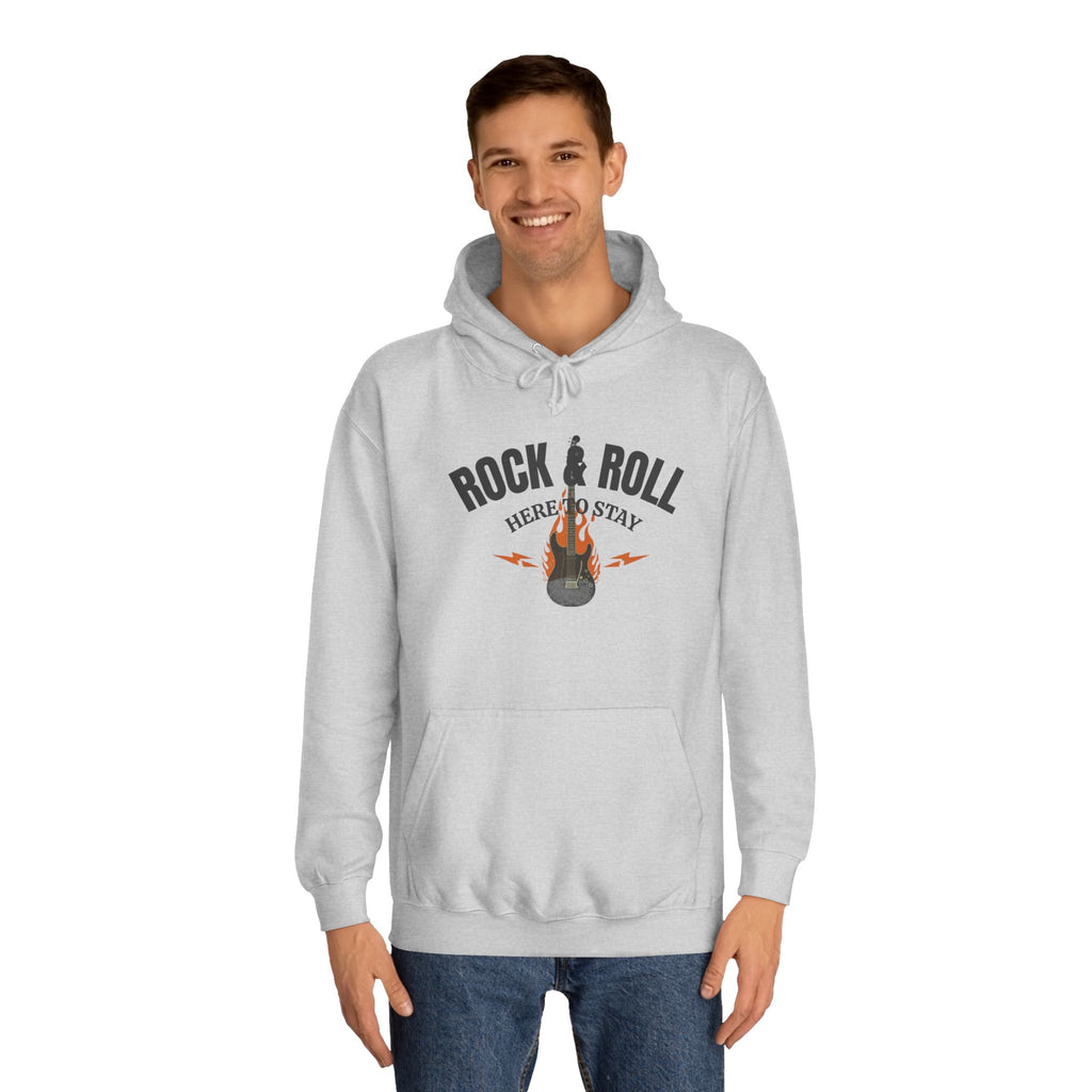 Rock & Roll Flame Guitar Hoodie — Vintage Music College Sweatshirt