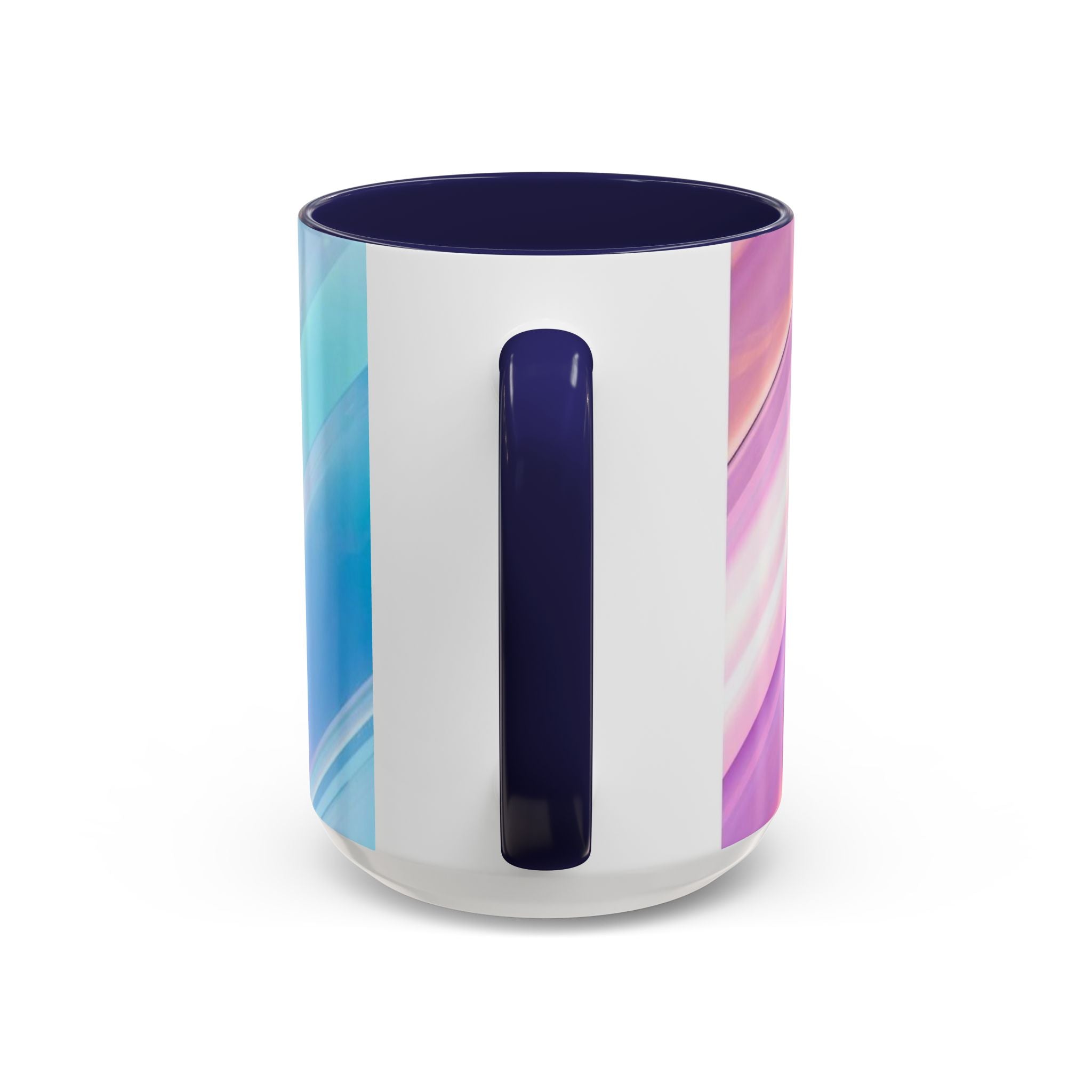 Pastel Swirl Accent Coffee Mug — Iridescent Pink & Blue 11/15oz