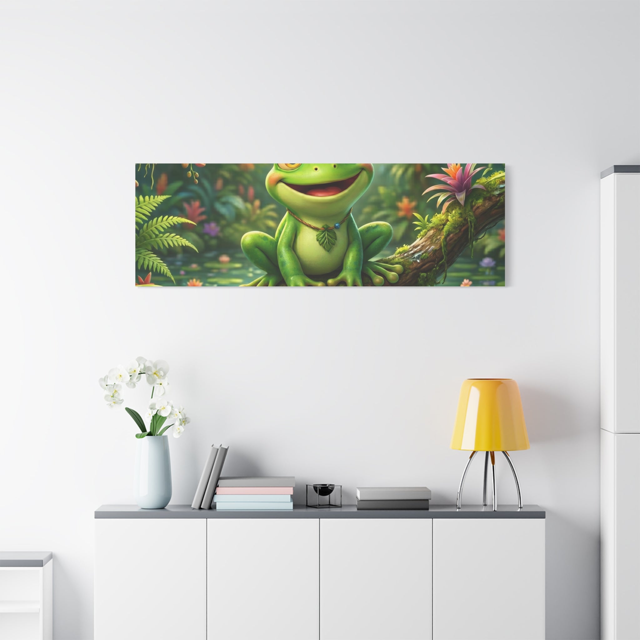 Just Frog It Canvas Wall Art — "Fully Rely on God" Inspirational Frog Print