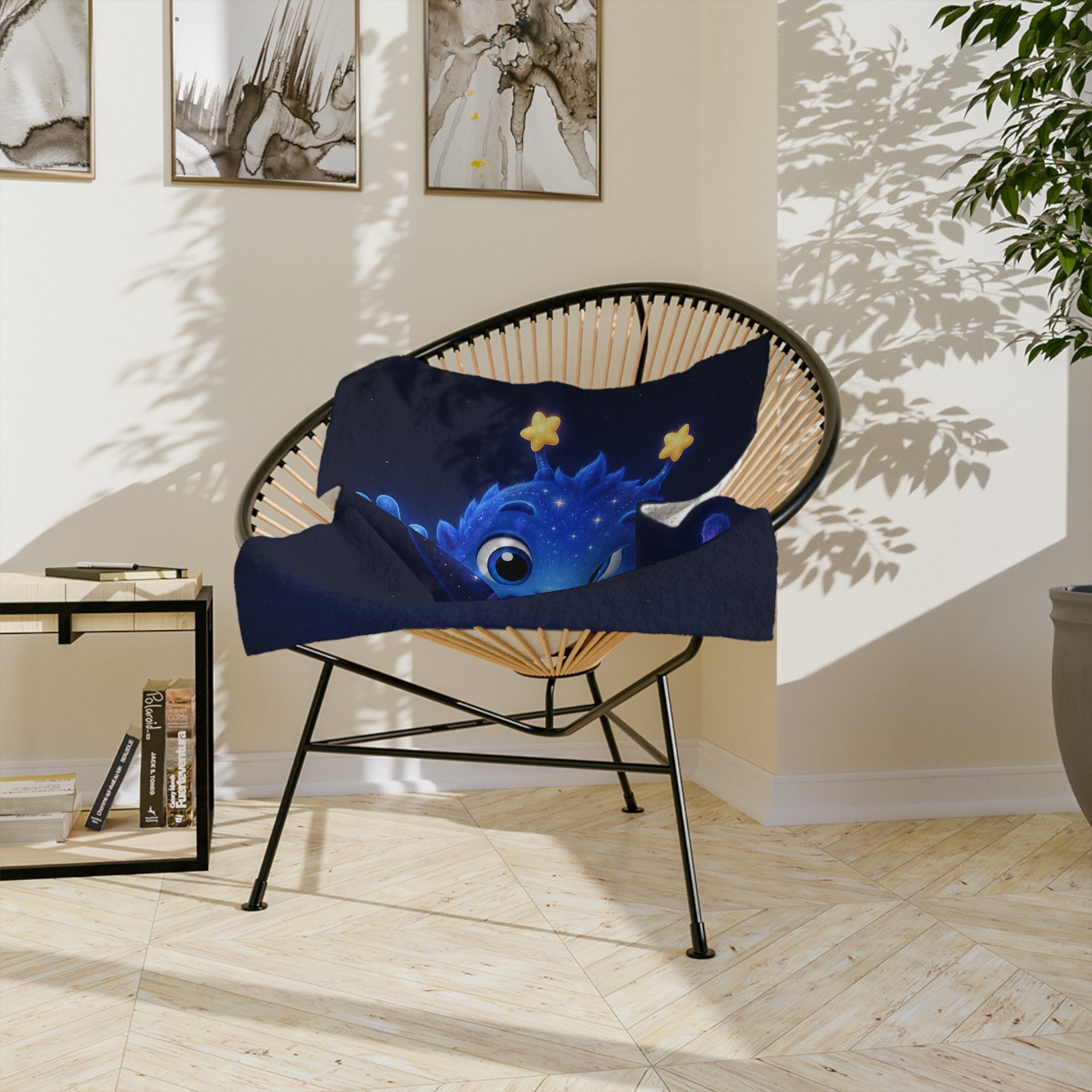 Galaxy Baby Plush Blanket — Cute Starry Monster Velveteen Throw for Kids