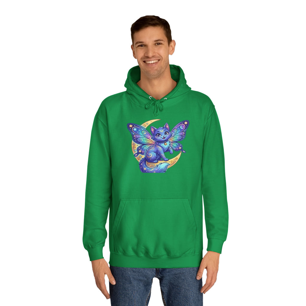 Butterfly Cat Hoodie — Cosmic Purple Kitty Graphic Pullover