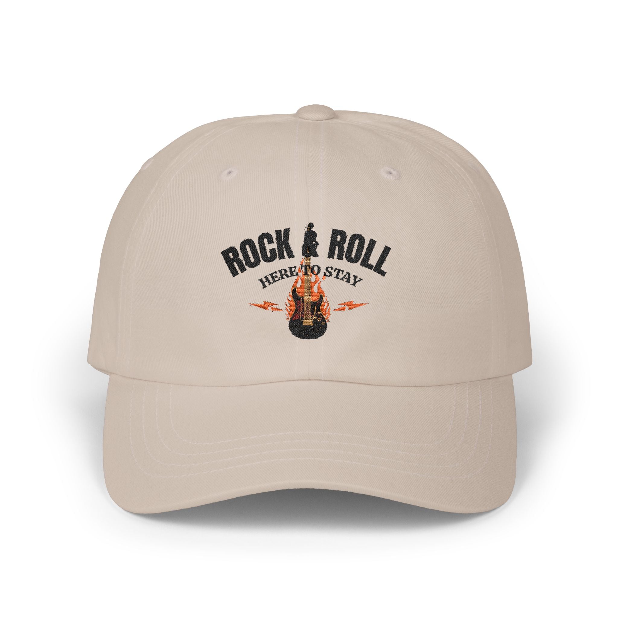 Rock & Roll Dad Cap — Retro Guitar Flames Baseball Hat