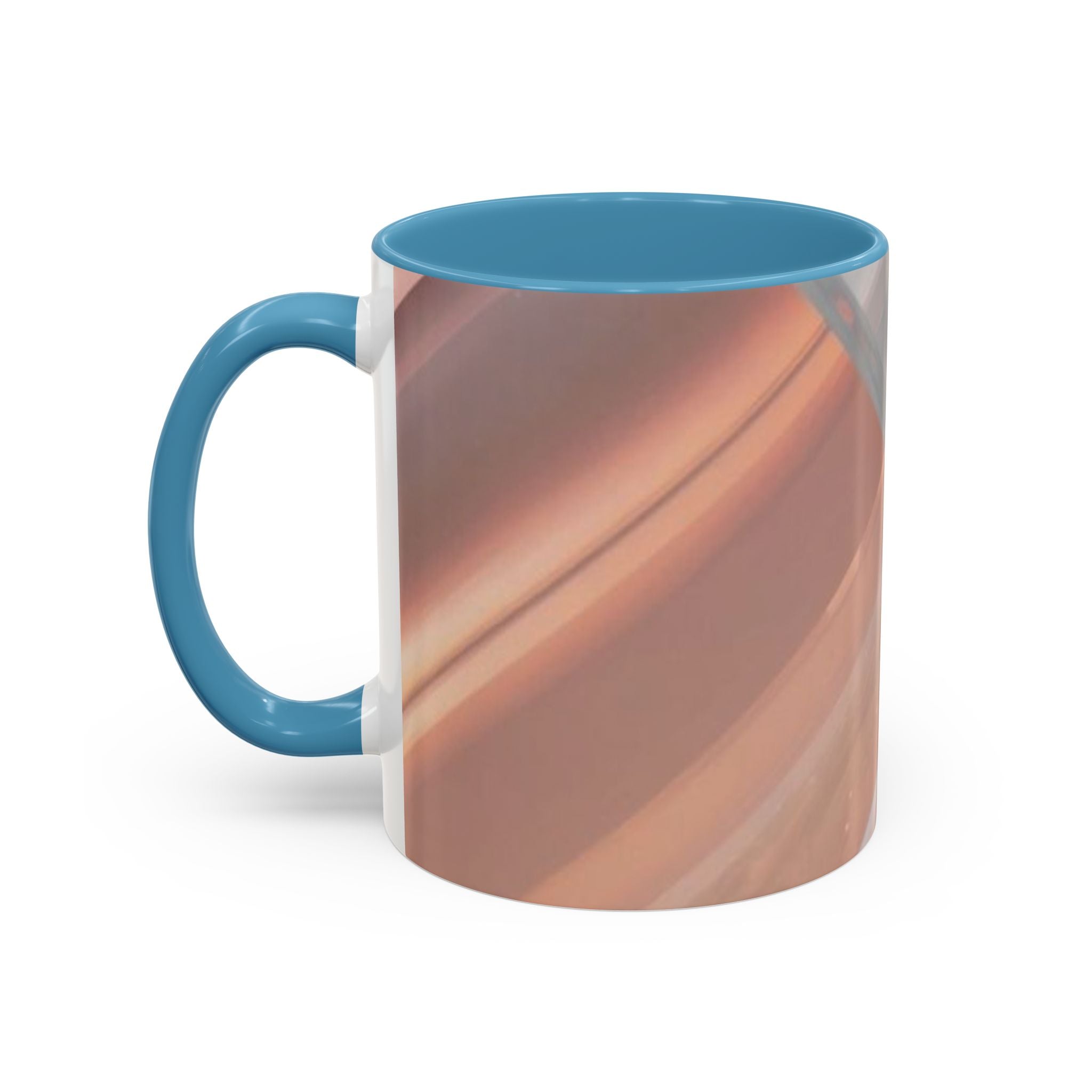 Abstract Peach Swirl Accent Coffee Mug — Modern Aesthetic Ceramic Mug