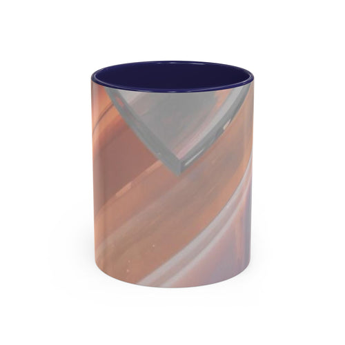 Abstract Peach Swirl Accent Coffee Mug — Modern Aesthetic Ceramic Mug