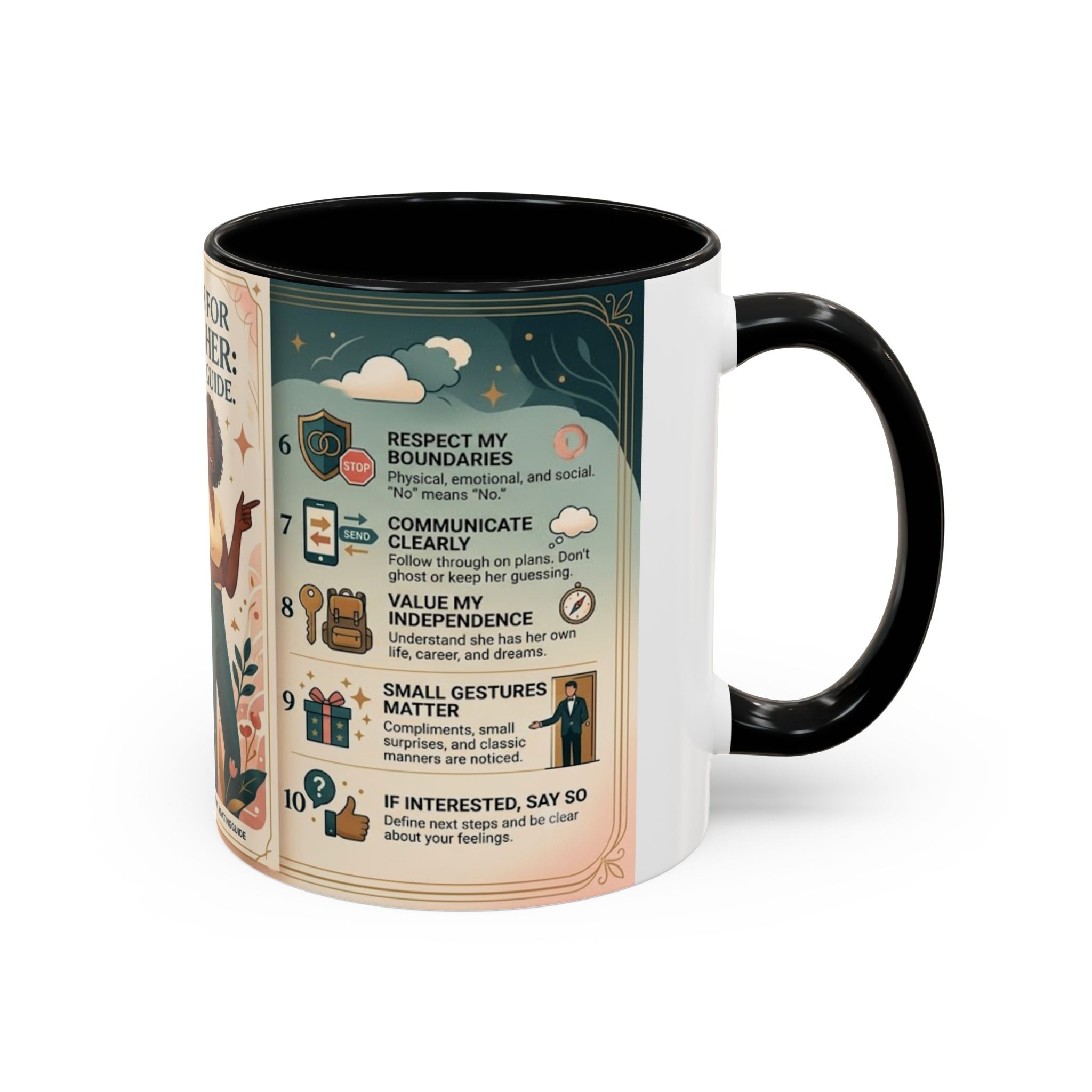 Coffee Mug - “10 Rules for Dating Her: A Modern Guide” Accent Ceramic Mug