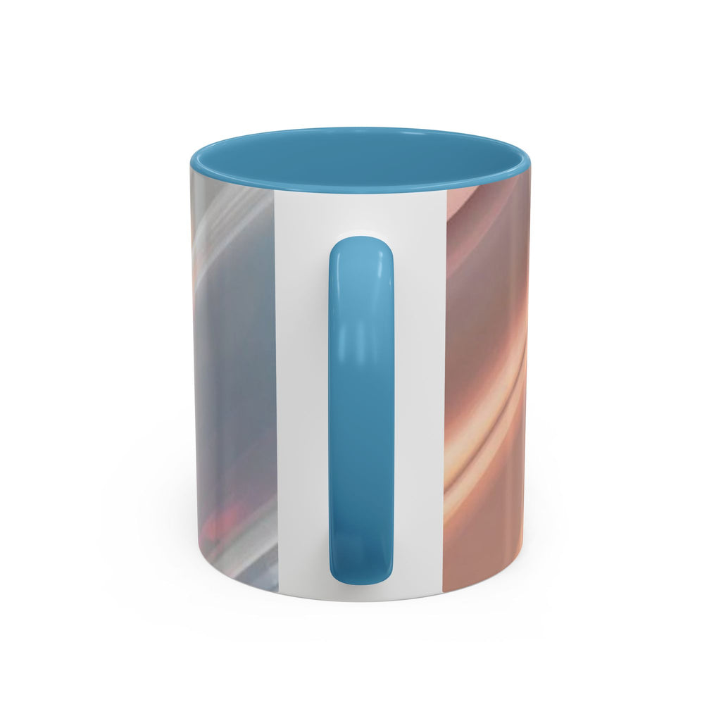 Abstract Peach Swirl Accent Coffee Mug — Modern Aesthetic Ceramic Mug