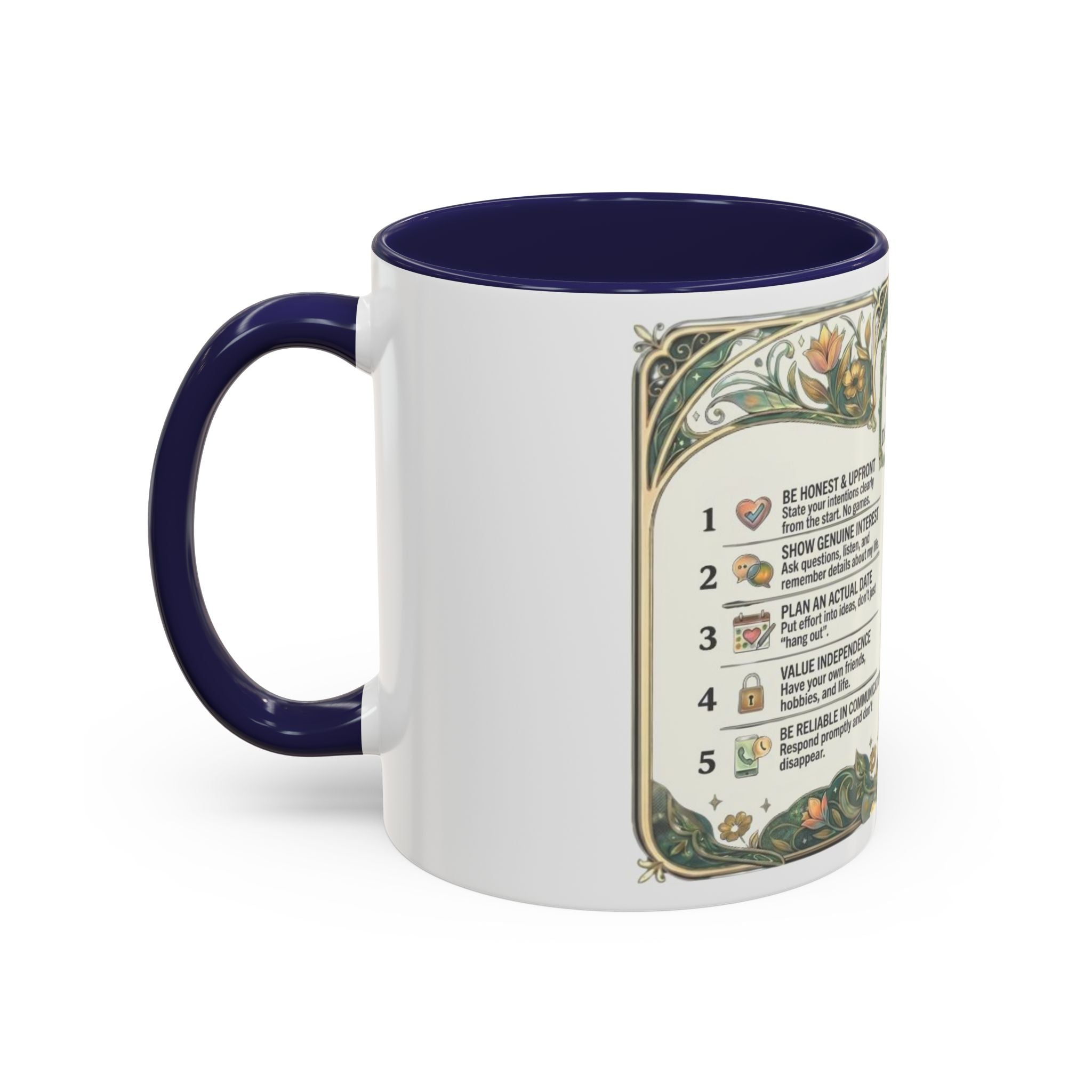 Accent Mug — '10 Rules for Dating Me' Decorative Coffee Cup
