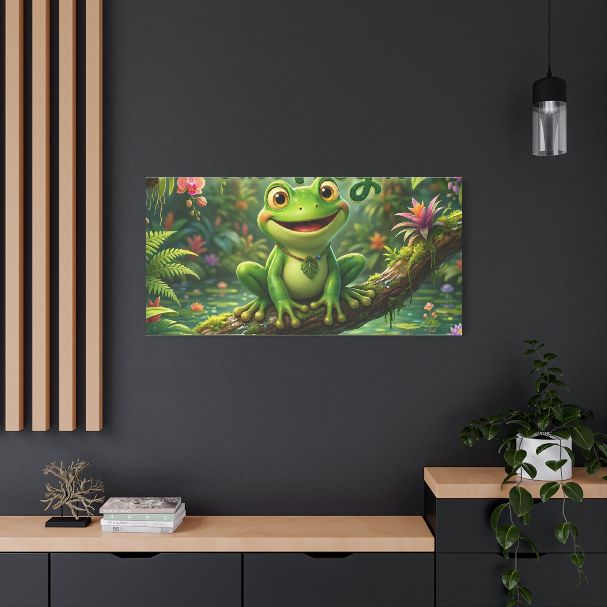 Just Frog It Canvas Wall Art — "Fully Rely on God" Inspirational Frog Print