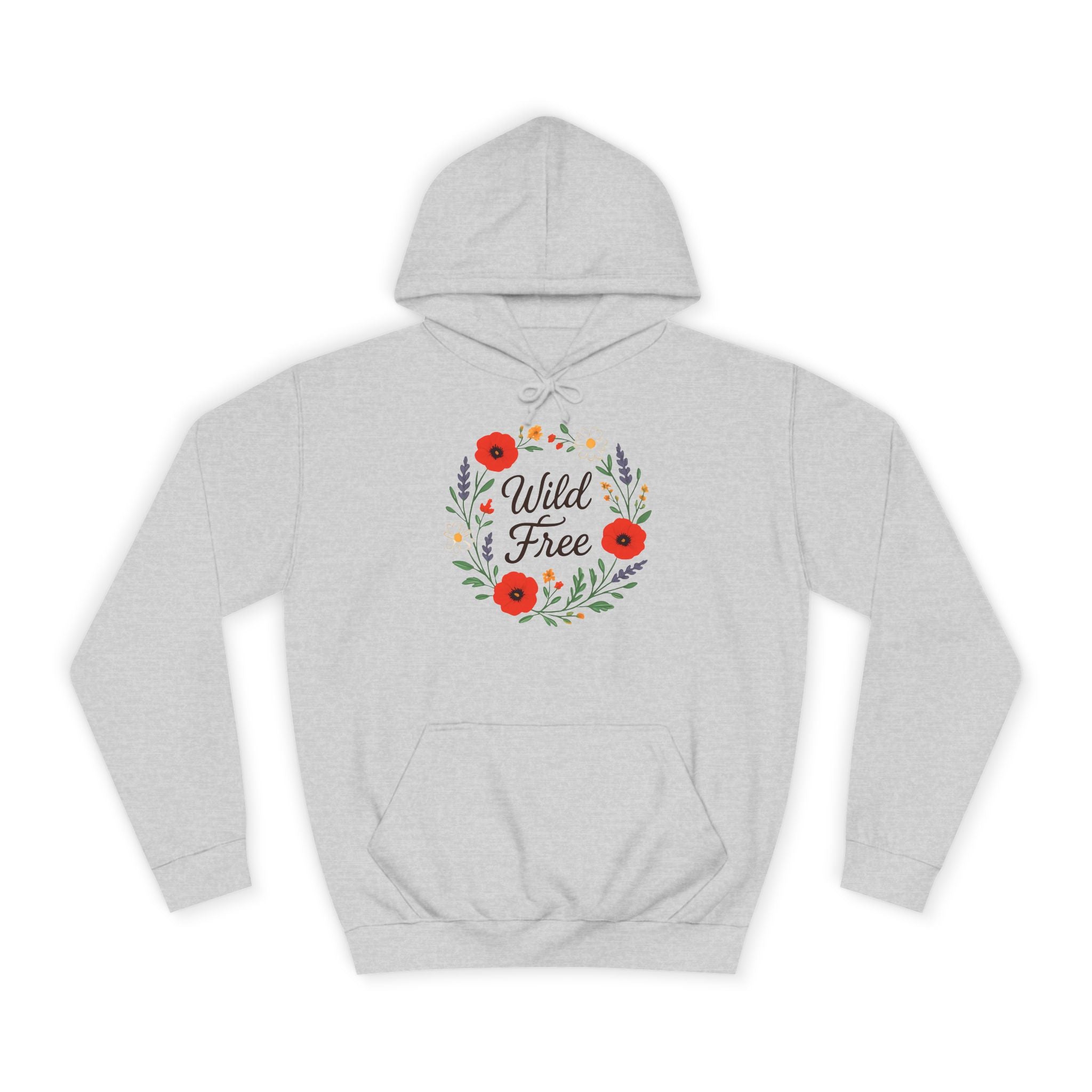 Wild & Free Floral Hoodie — Women's Boho Inspirational Sweatshirt