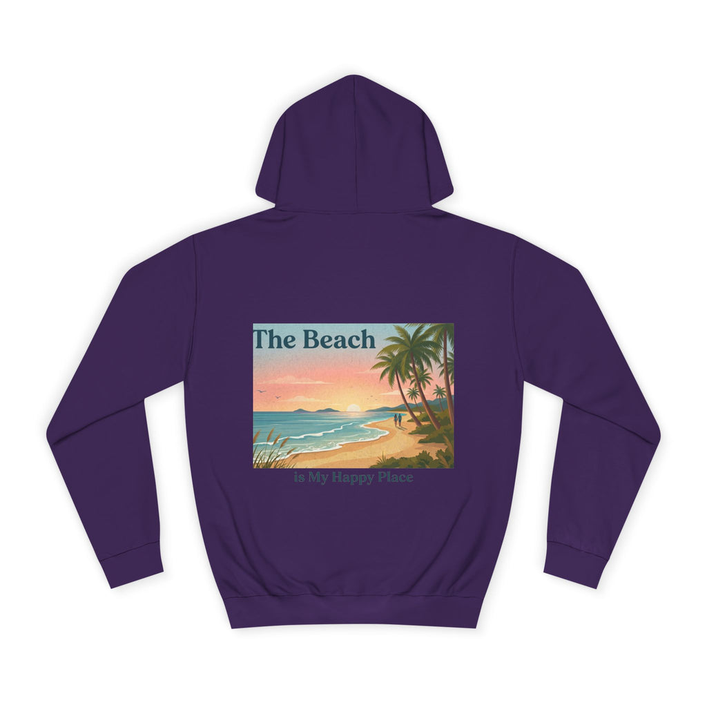 Beach Scene Hoodie — "The Beach" Retro Sunset Palm Design