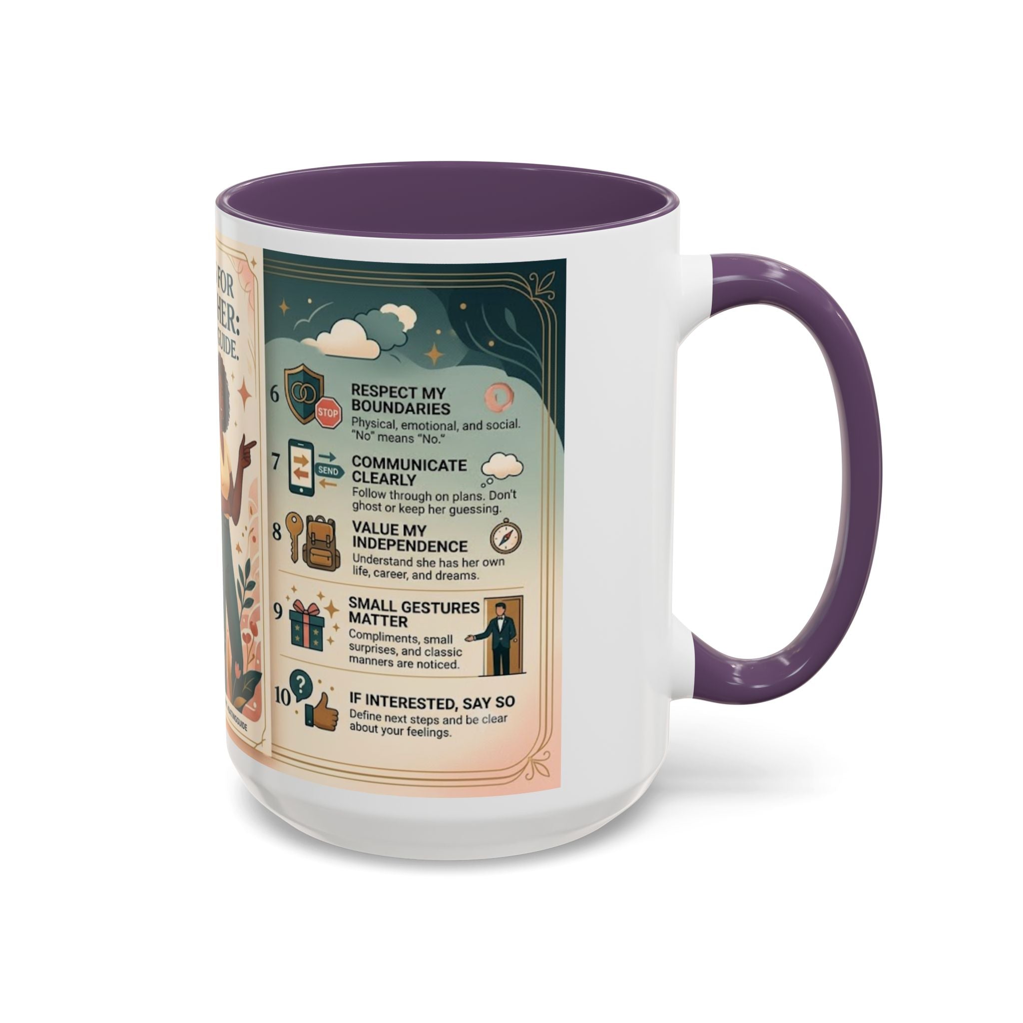 Coffee Mug - “10 Rules for Dating Her: A Modern Guide” Accent Ceramic Mug