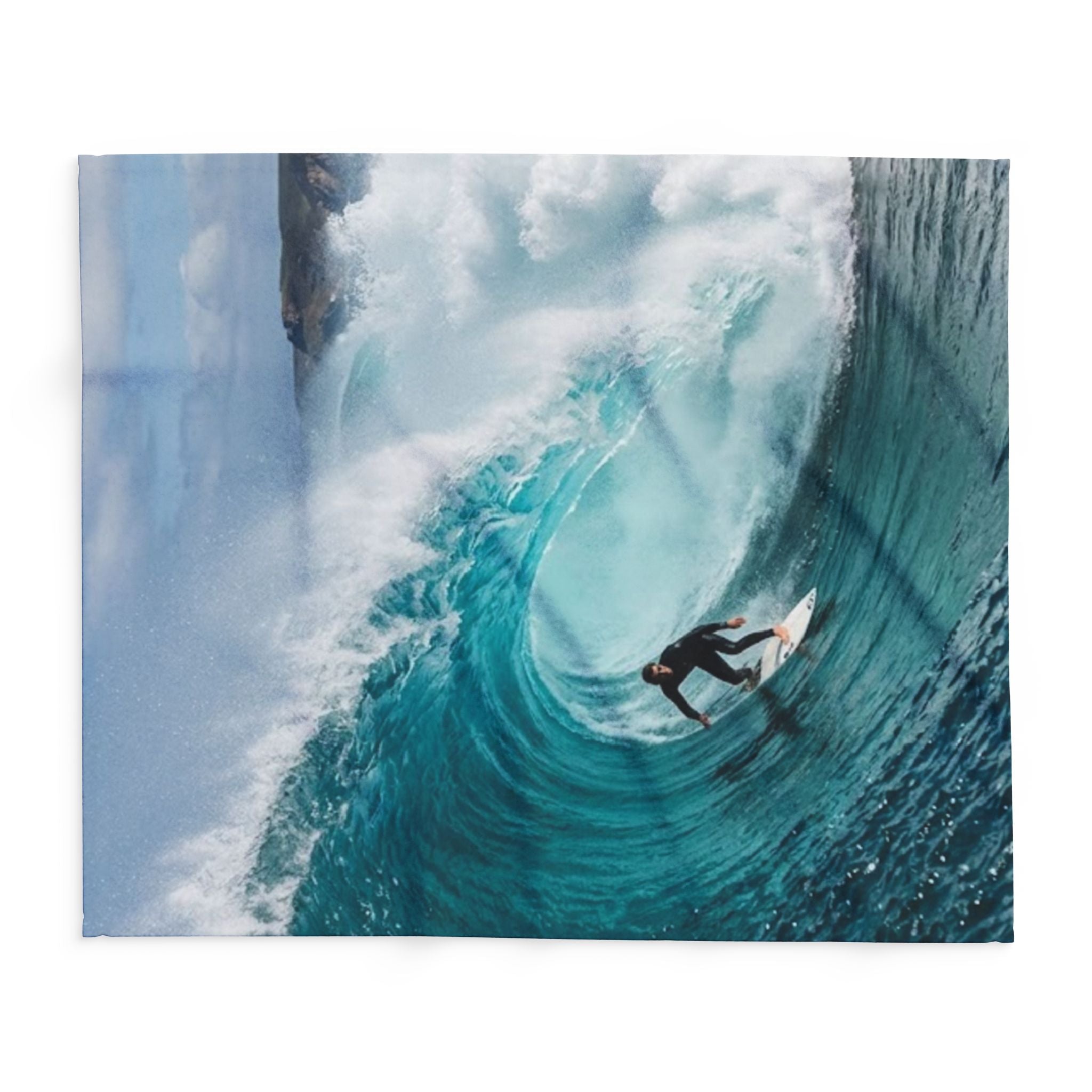 Surf Wave Arctic Fleece Blanket — Ocean Surfing Photo Throw