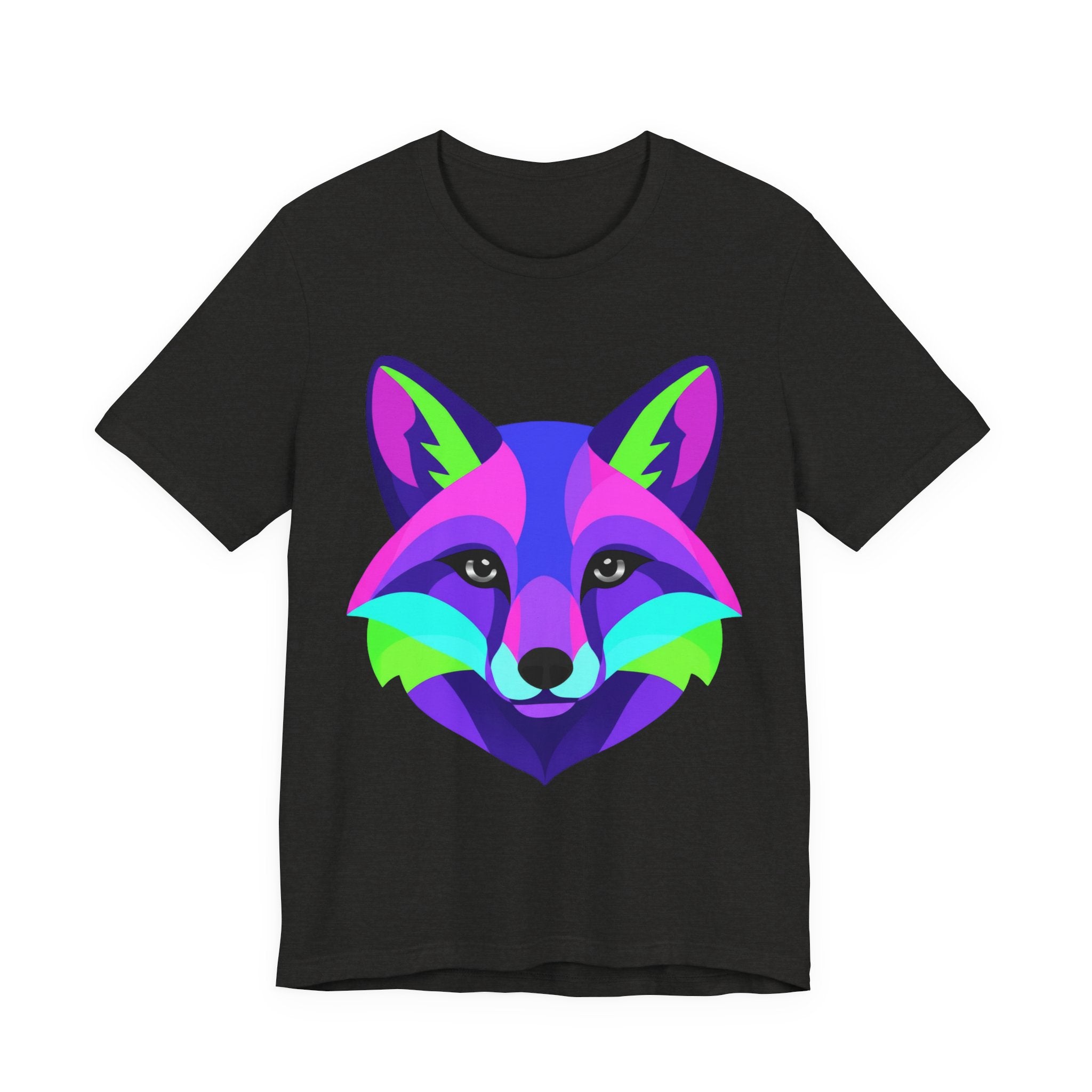 Colorful Neon Fox T-Shirt — Vibrant Geometric Fox Tee for Animal Lovers