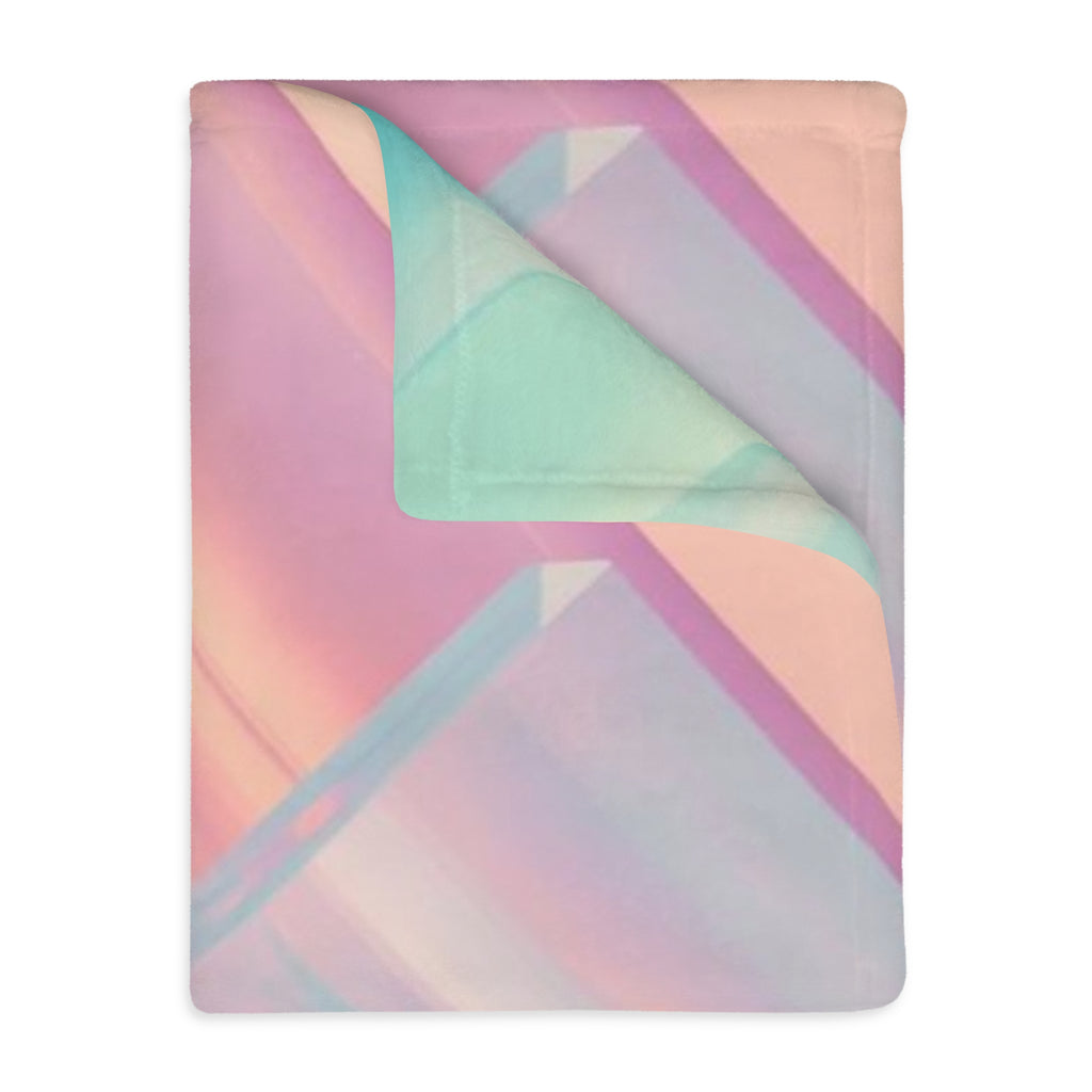 Pastel Prism Velveteen Blanket — Soft Microfiber Throw with Abstract Gradient Design