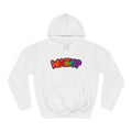 Wazup Colorburst Hoodie — Retro Bubble Letter Graphic Hooded Sweatshirt