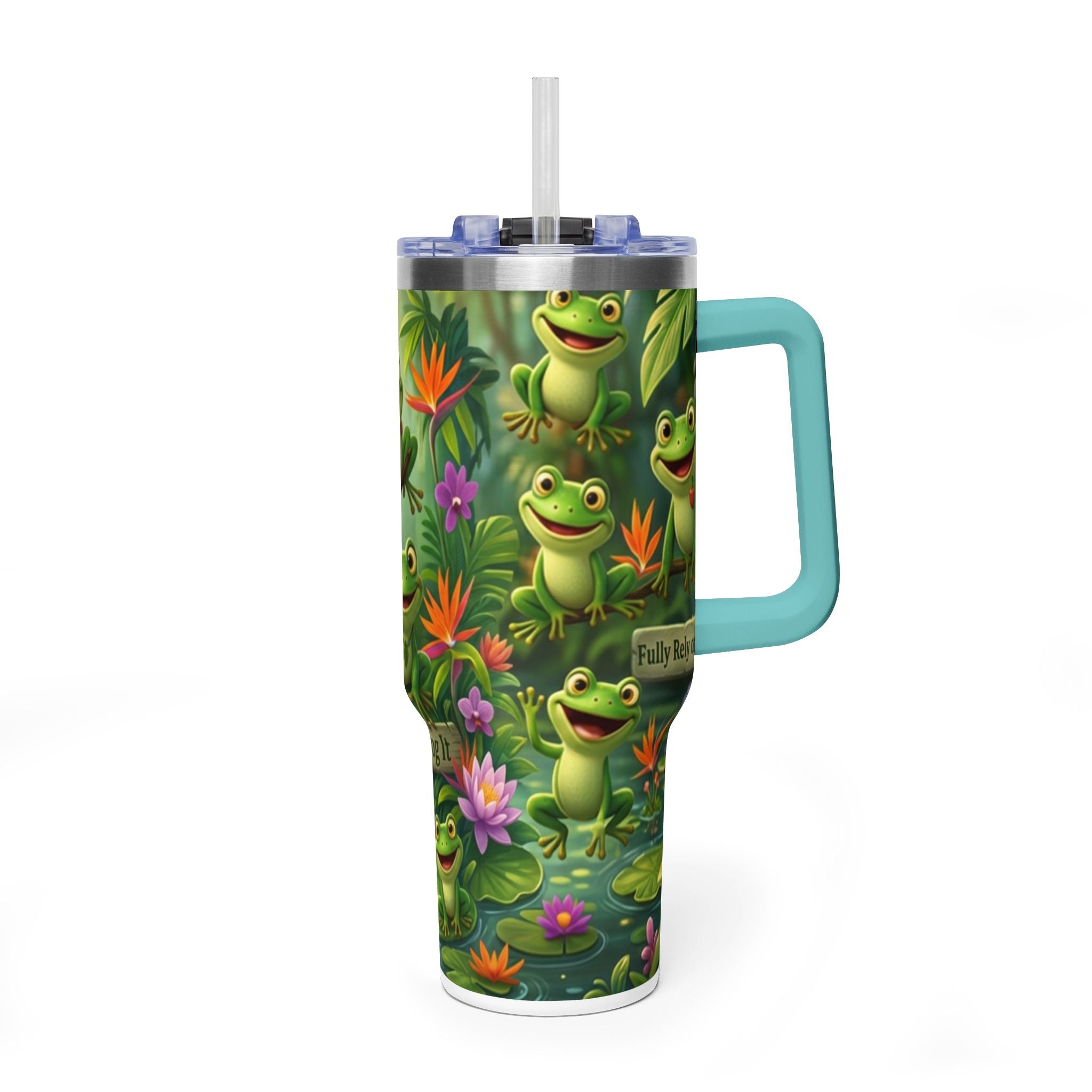 40oz Frog Tumbler – 'Just Frog It' Thermal Travel Cup