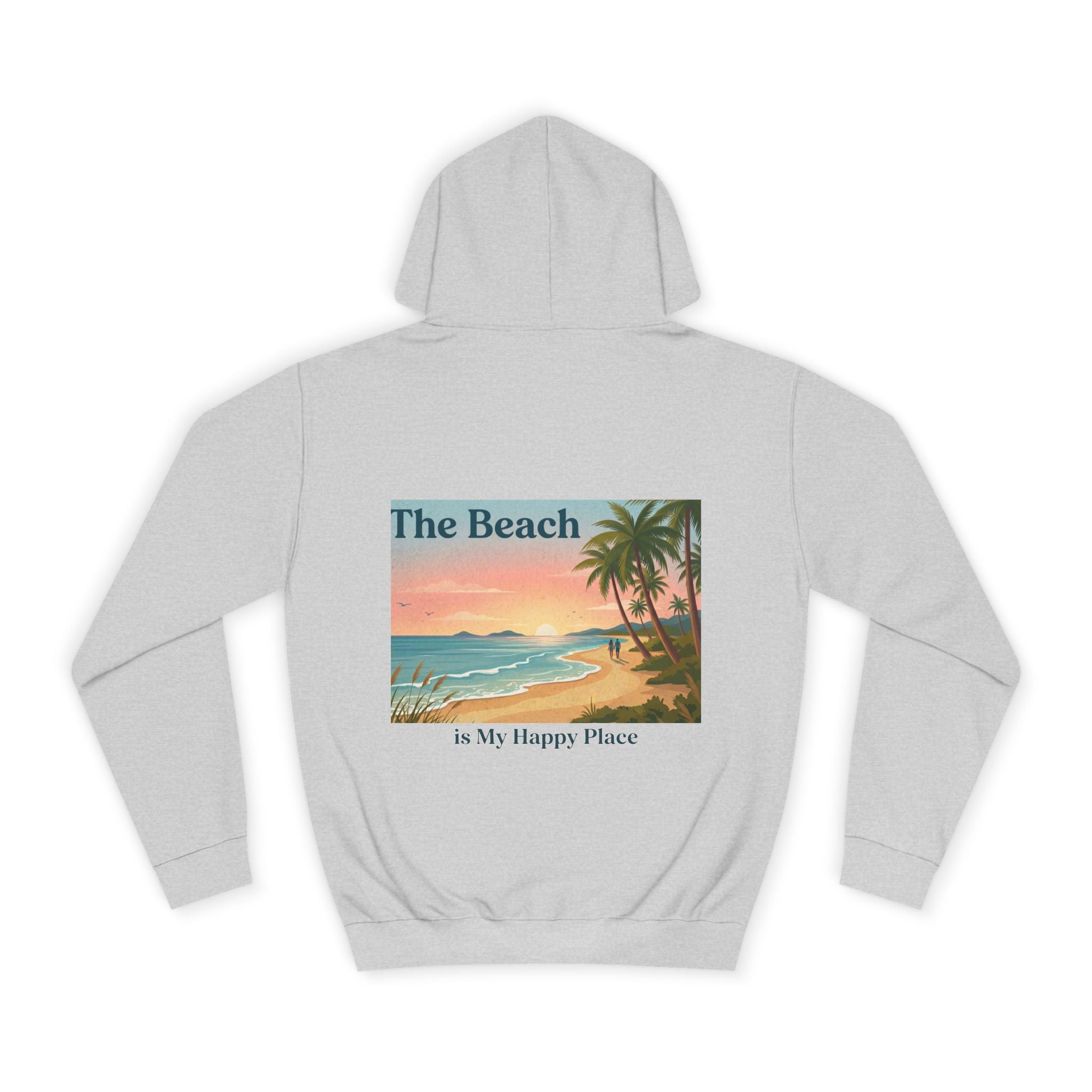 Beach Scene Hoodie — "The Beach" Retro Sunset Palm Design