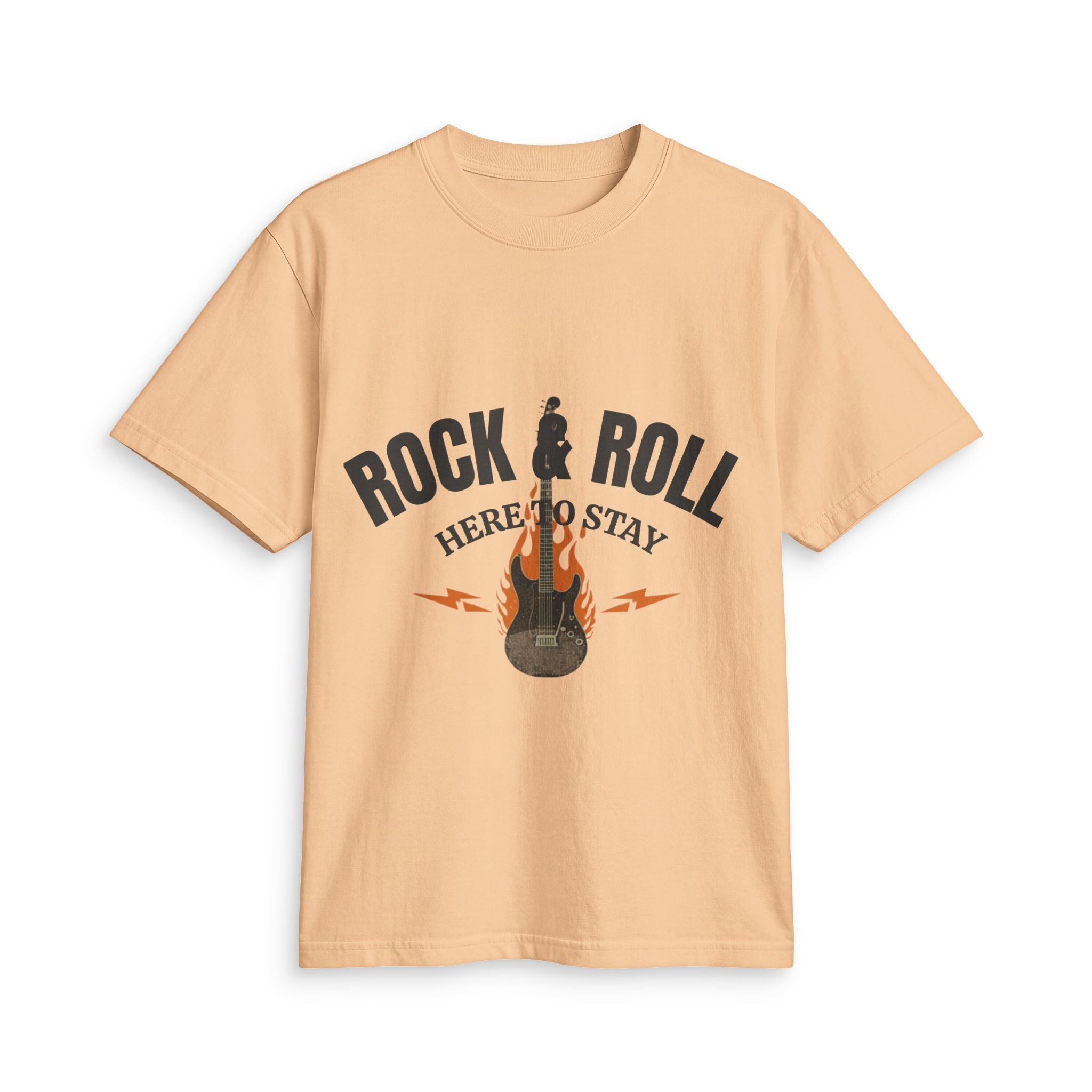 Rock & Roll Guitar Tee — "Rock & Roll Here to Stay" Graphic T-Shirt