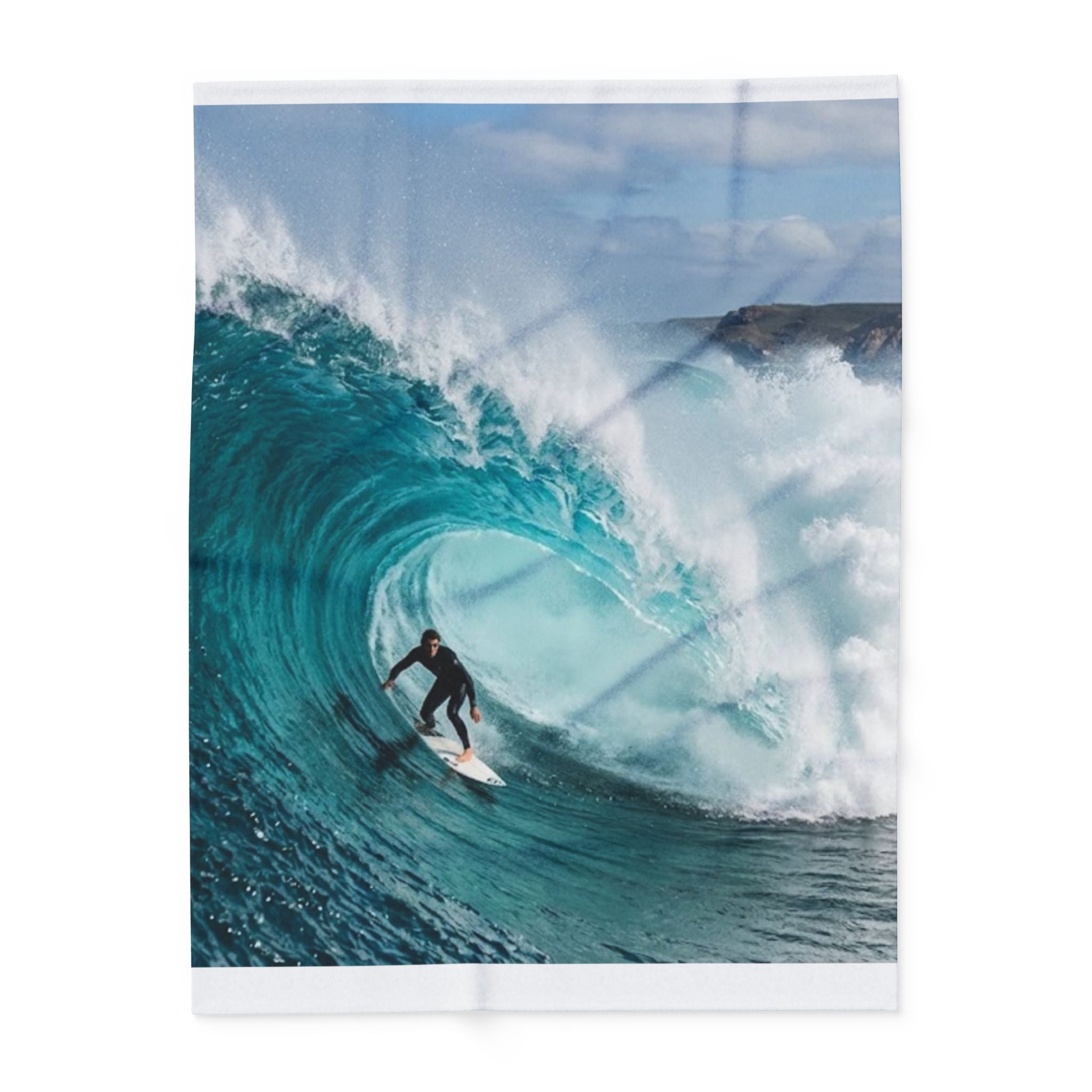 Surf Wave Arctic Fleece Blanket — Ocean Surfing Photo Throw