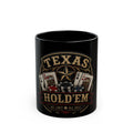 Texas Hold'em Poker Mug — Black Ceramic 11oz/15oz (Playing Cards & Chips Design)