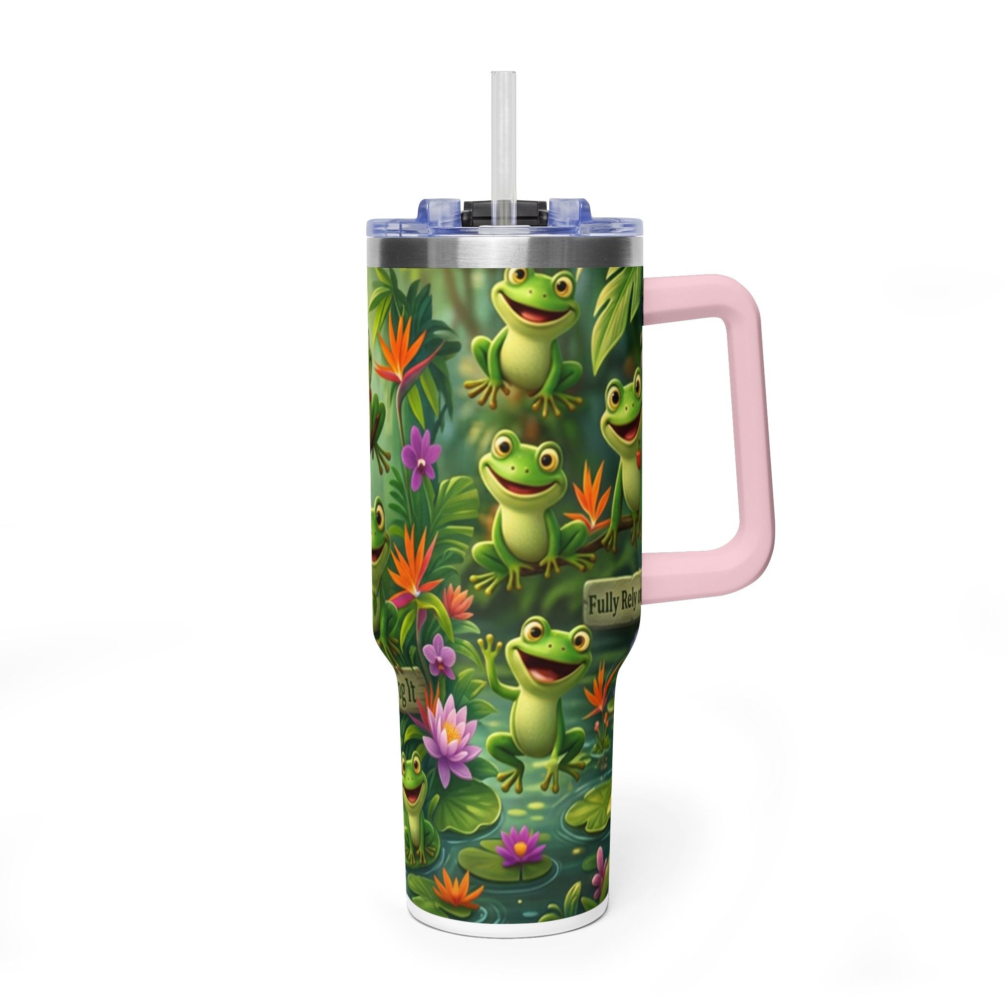 40oz Frog Tumbler – 'Just Frog It' Thermal Travel Cup