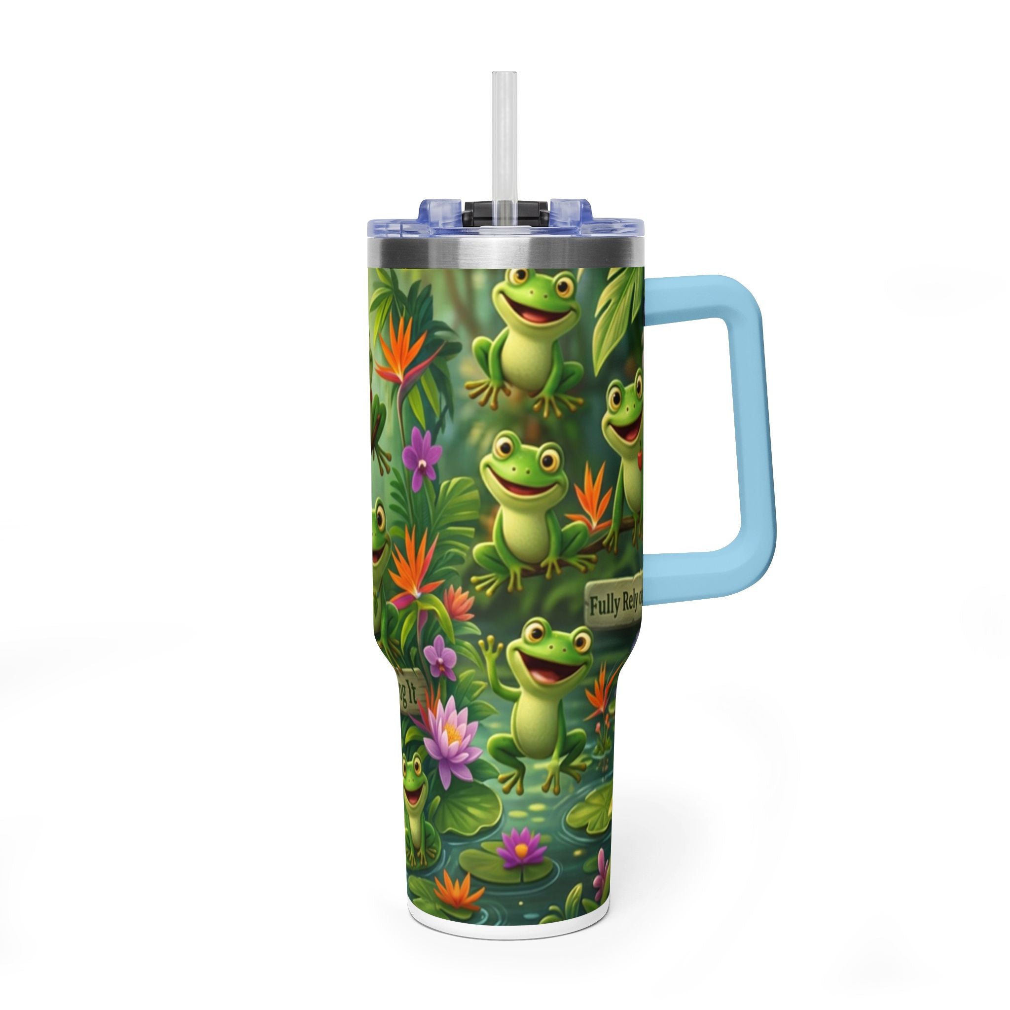 40oz Frog Tumbler – 'Just Frog It' Thermal Travel Cup