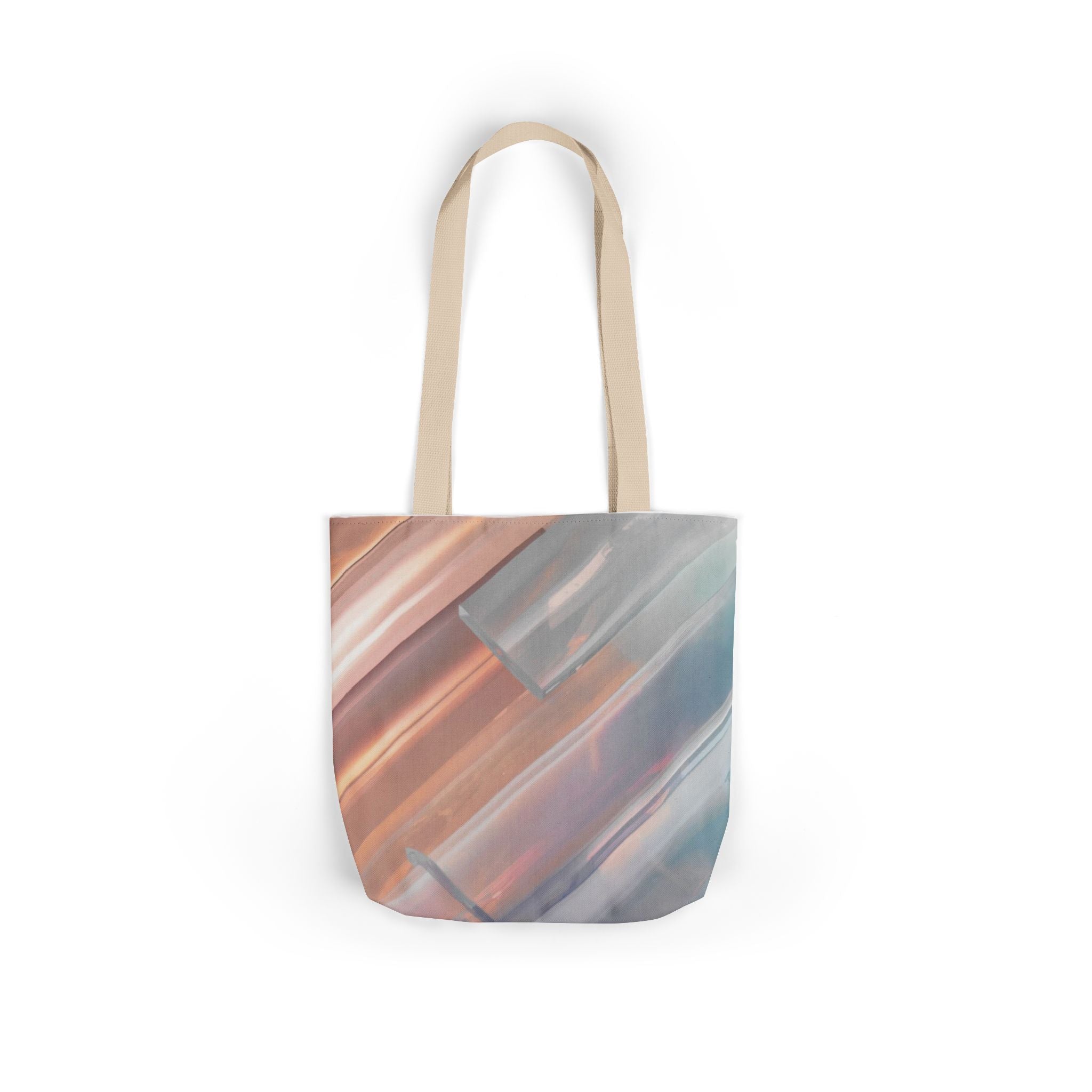 Abstract Pastel Brushstroke Canvas Tote — Artistic Watercolor Shoulder Bag