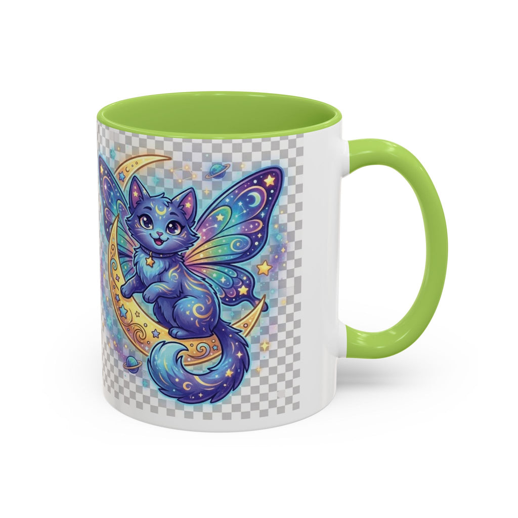 Magic Moon Cat Accent Mug — Cute Fantasy Butterfly Kitty Coffee Cup (11/15oz)