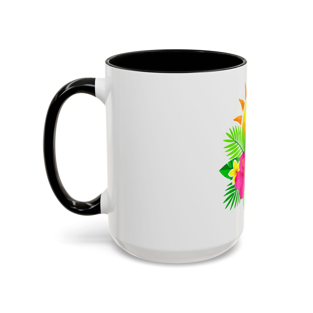 Tropical Sunrise Coffee Mug — Hibiscus Floral Travel Coffee Cup (11/15oz)