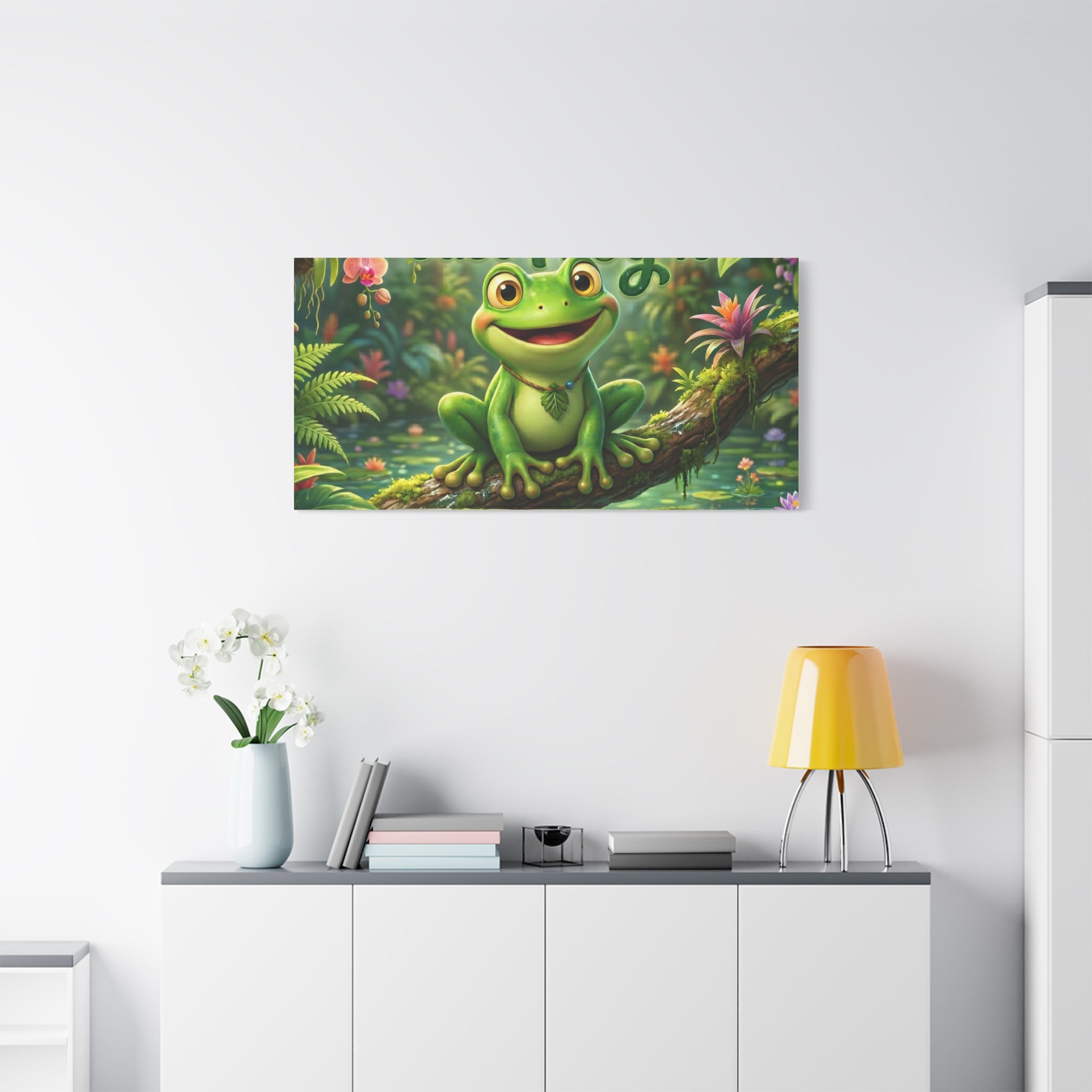 Just Frog It Canvas Wall Art — "Fully Rely on God" Inspirational Frog Print