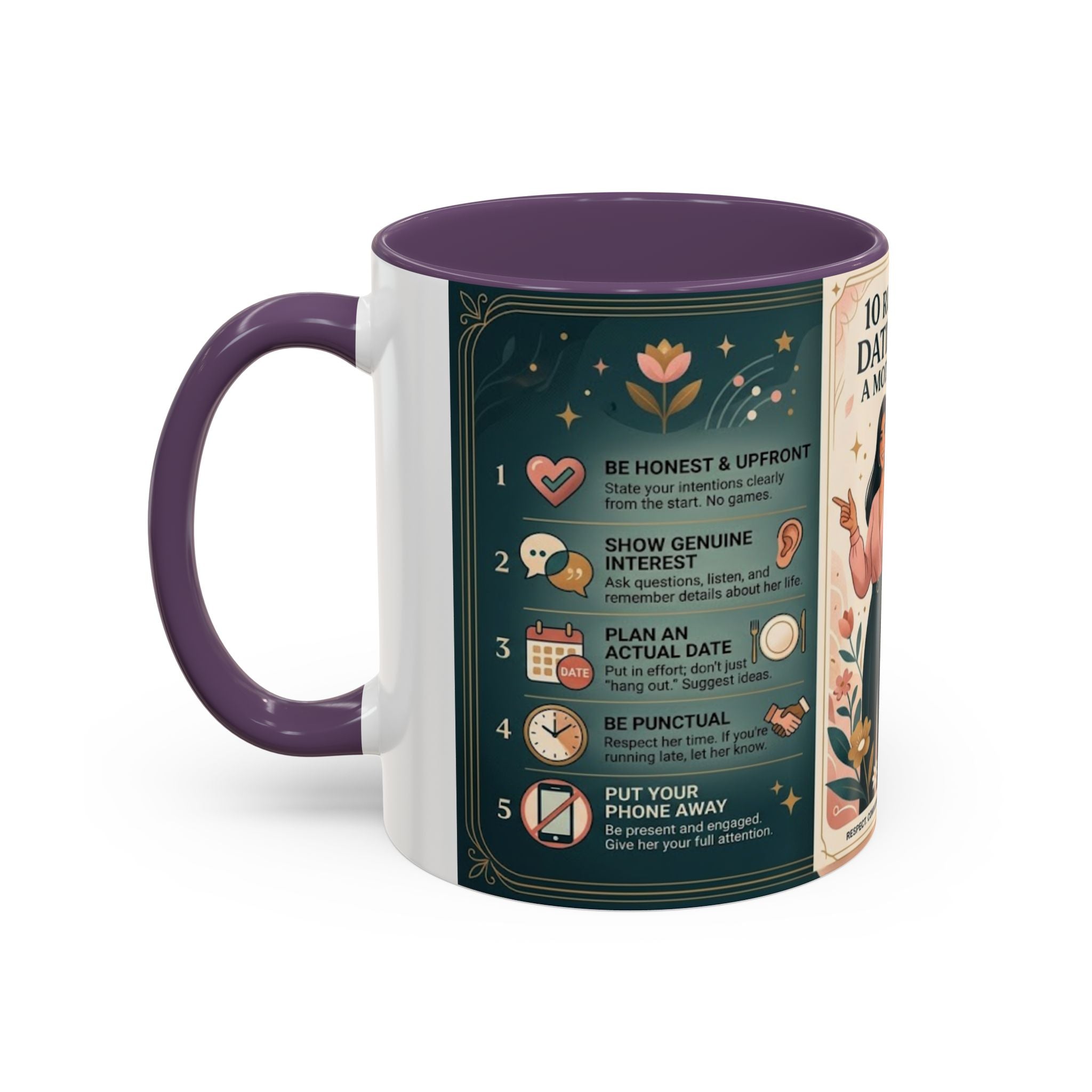Coffee Mug - “10 Rules for Dating Her: A Modern Guide” Accent Ceramic Mug