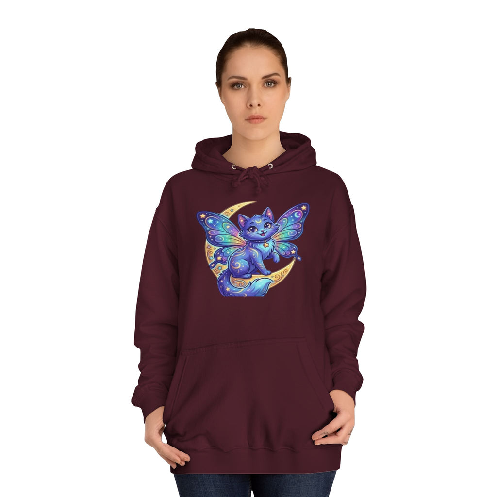 Butterfly Cat Hoodie — Cosmic Purple Kitty Graphic Pullover