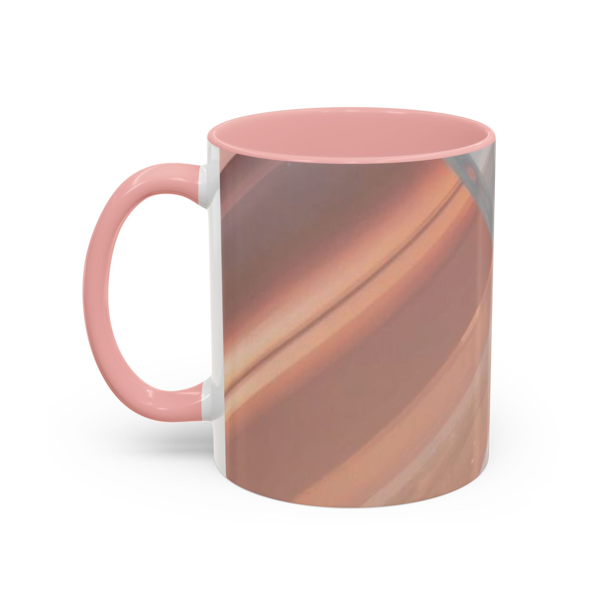 Abstract Peach Swirl Accent Coffee Mug — Modern Aesthetic Ceramic Mug