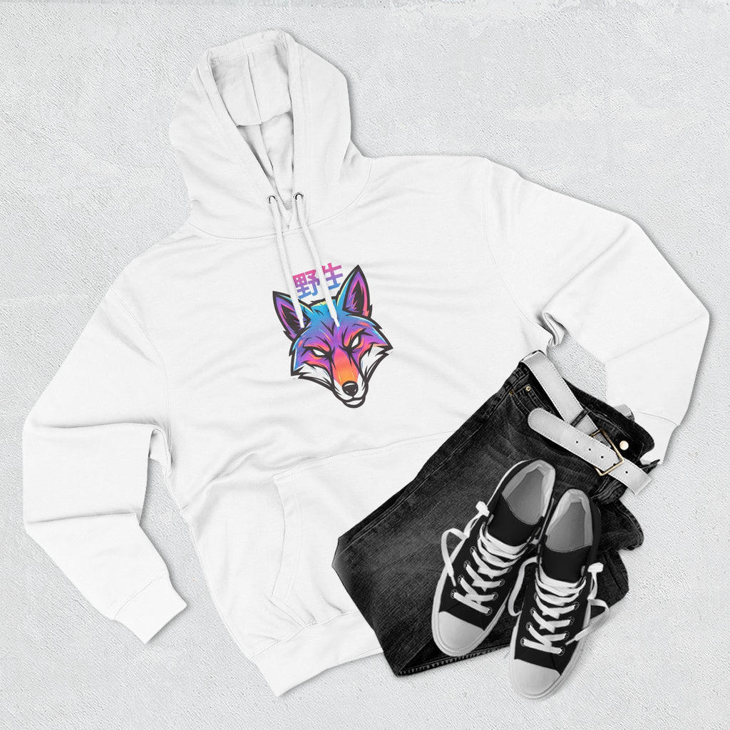 Neon Fox Hoodie — Vibrant Rainbow Fox Head Pullover