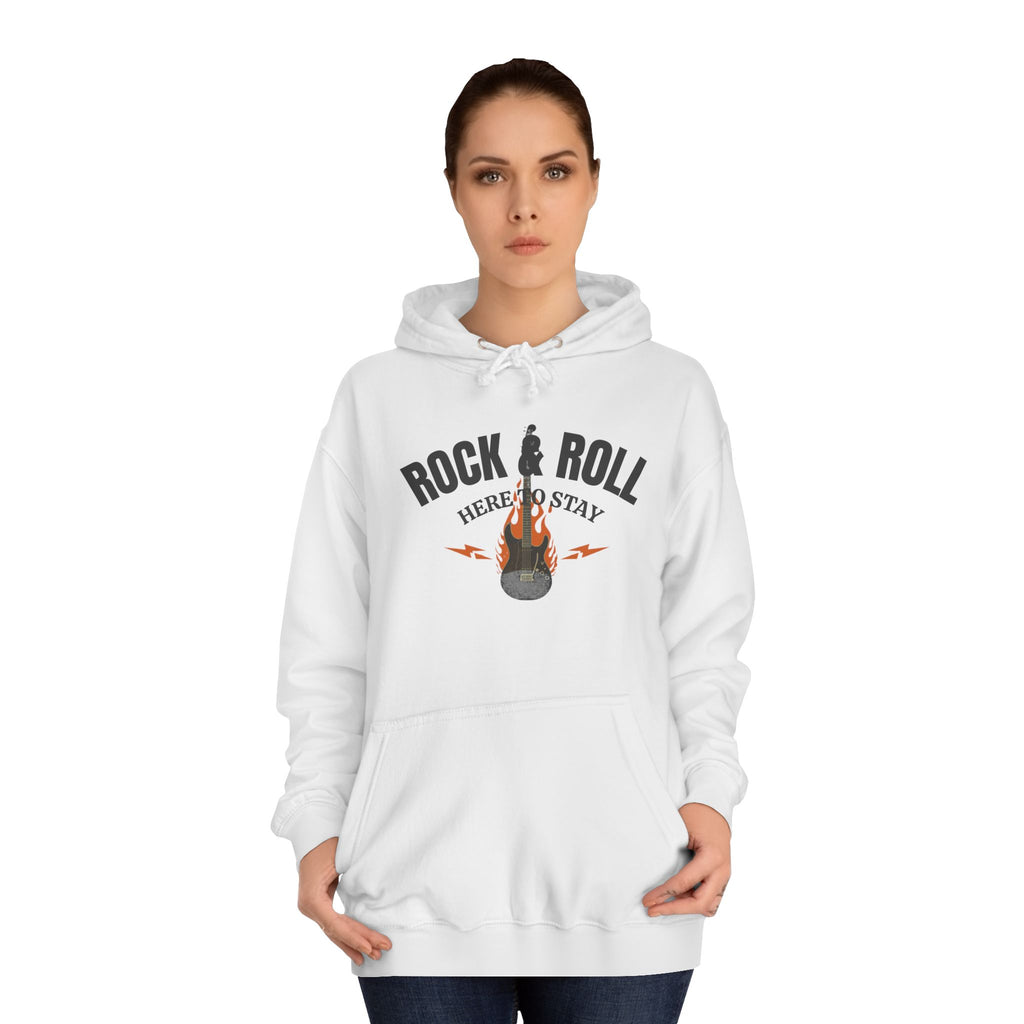 Rock & Roll Flame Guitar Hoodie — Vintage Music College Sweatshirt